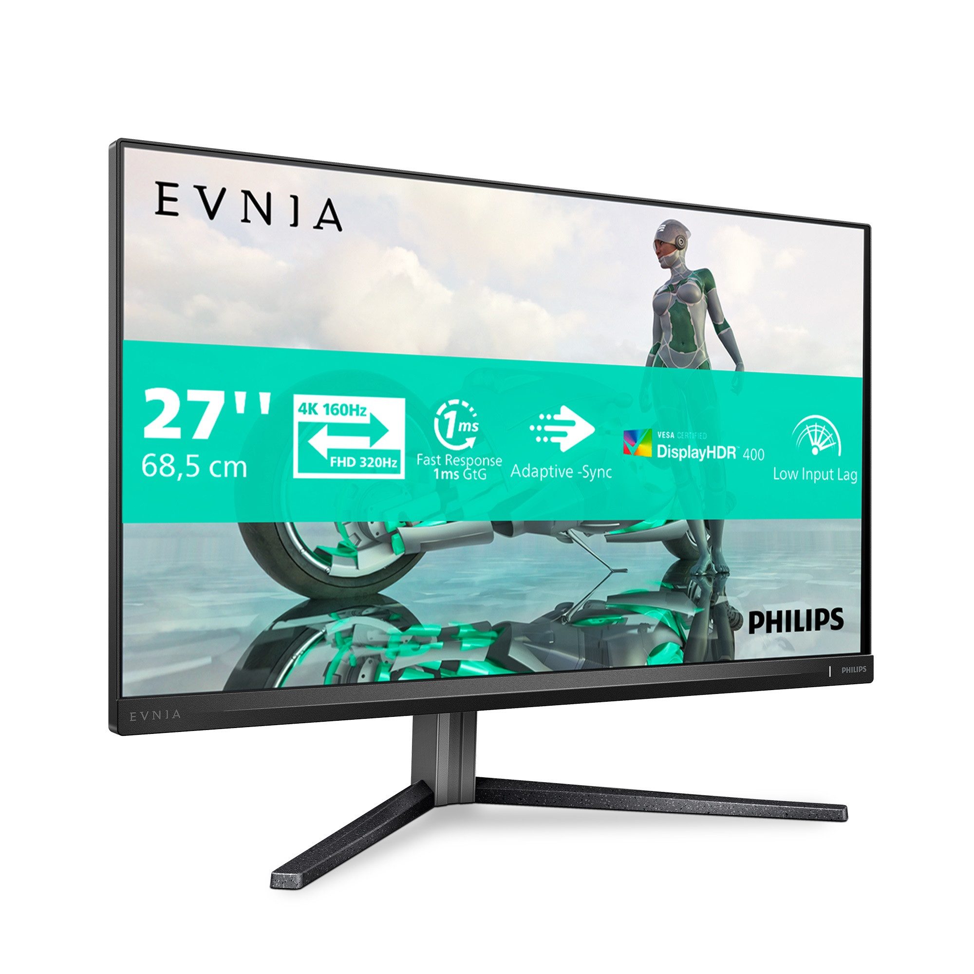 Philips 27M2N3800A Gaming-LED-Monitor (68,5 cm/27 ", 3840 x 2160 px, 4K Ultra HD, 1 ms Reaktionszeit, 160 Hz, LED, Dual Frame, Pivot, Drehbar, Neigbar, Höhenverstellbar, Lautsprecher)