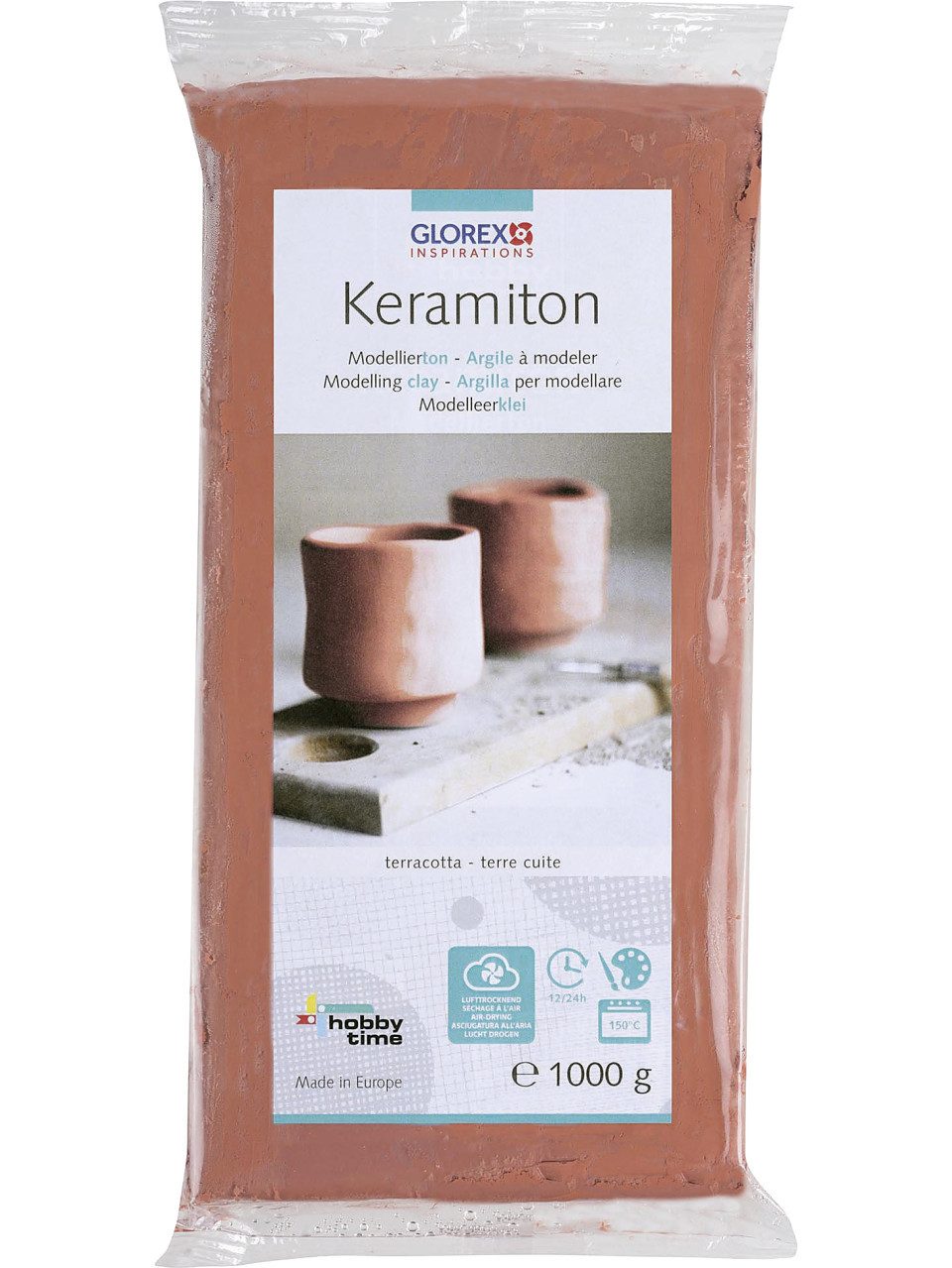 Glorex Bastelnaturmaterial Keramiton, terracotta 1000 g Modellierton