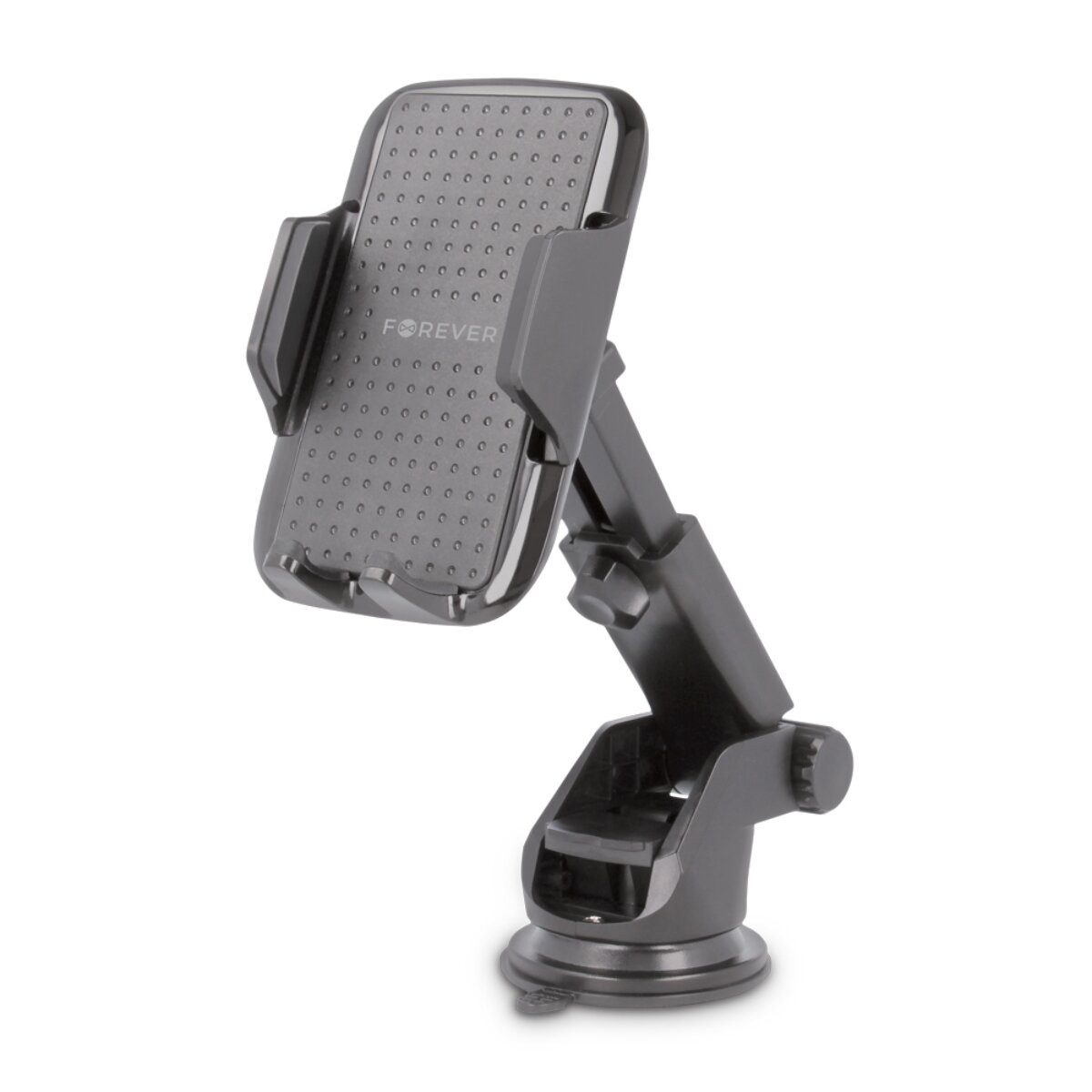 Forever Smartphone-Halterung CH-320 Auto-Handyhalterung Schwarz mit Saugnapf und 360°-Drehkopf, (bis 6,5 Zoll, Einzelartikel, Einzelartikel, Verstellbarer Teleskoparm mit 360°-Drehkopf)