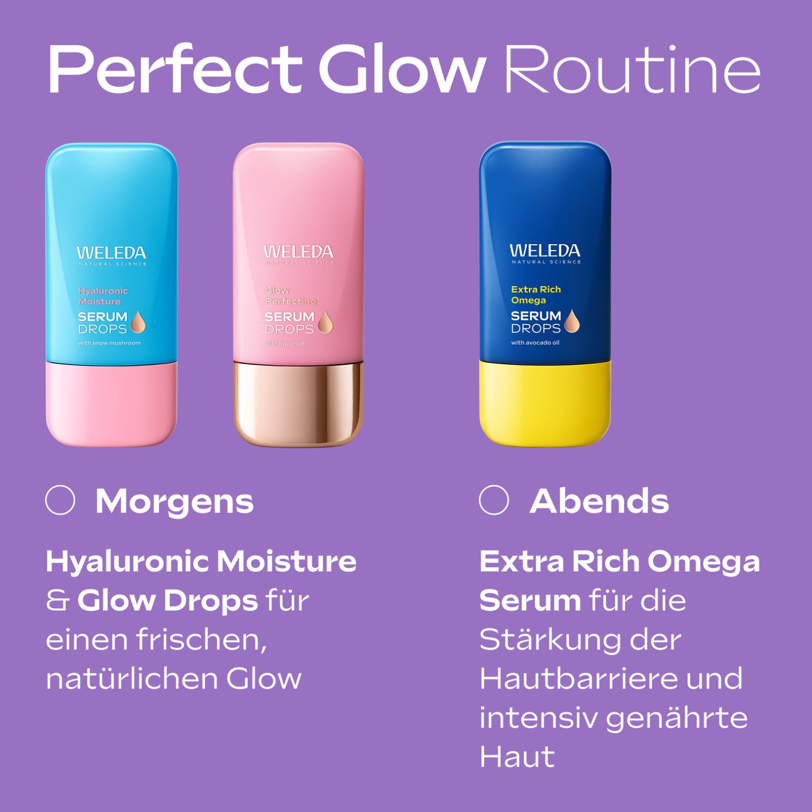 WELEDA Gesichtsserum HYALURONIC MOISTURE SERUM DROPS, Intensive Feuchtigkeit, frischer Glow für gepflegte, pralle Haut