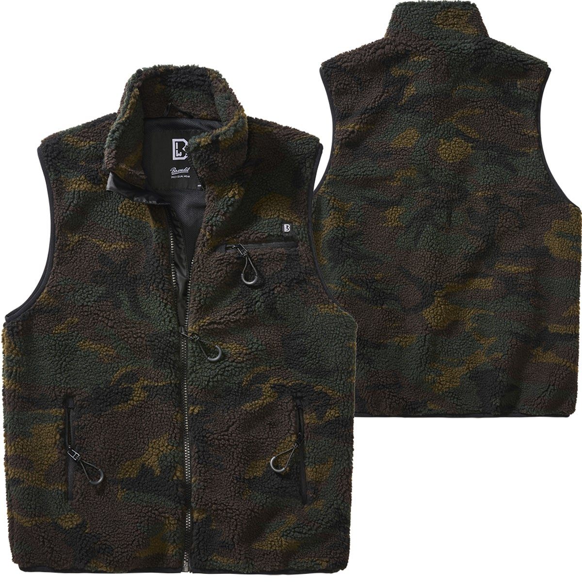 warmes Teddy-Fleece Teddyfleece Jerseyweste außen Men (1-tlg), hochfloriges, Vest Brandit Herren