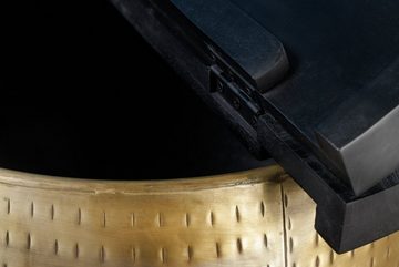 riess-ambiente Couchtisch DRUMP STORAGE Ø60cm schwarz / gold (Einzelartikel, 1-St), Wohnzimmer · Massivholz · rund · Metall · mit Stauraum · Industrial