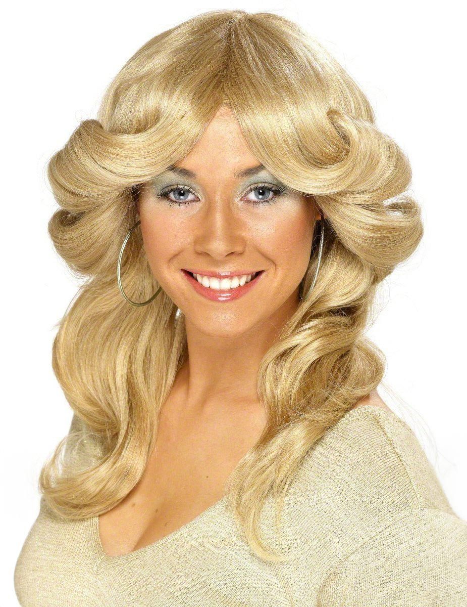 Smiffys Kostüm 70er Jahre Föhnfrisur Perücke blond