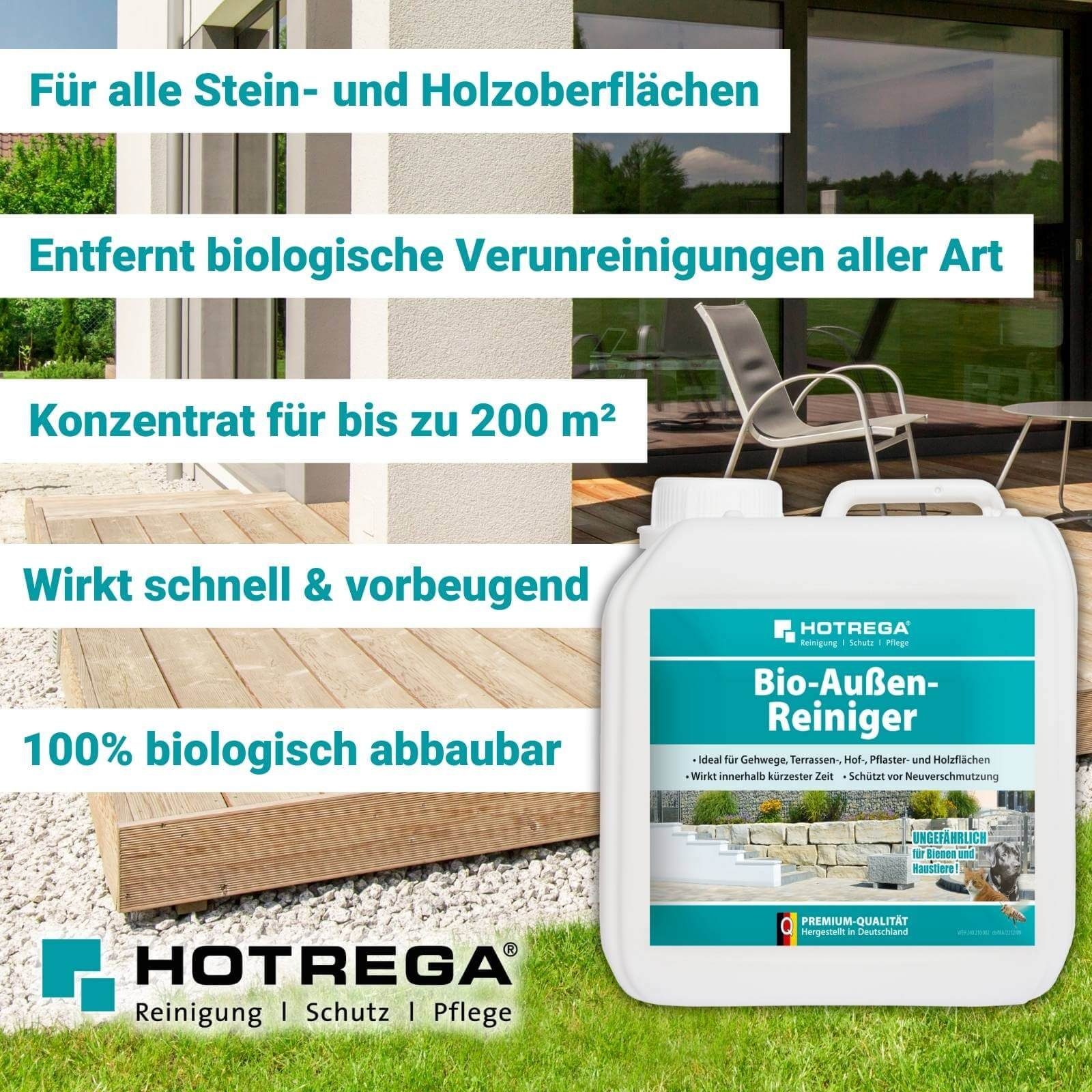 2 Bio-Außen-Reiniger Konzentrat HOTREGA® Universalreiniger Liter