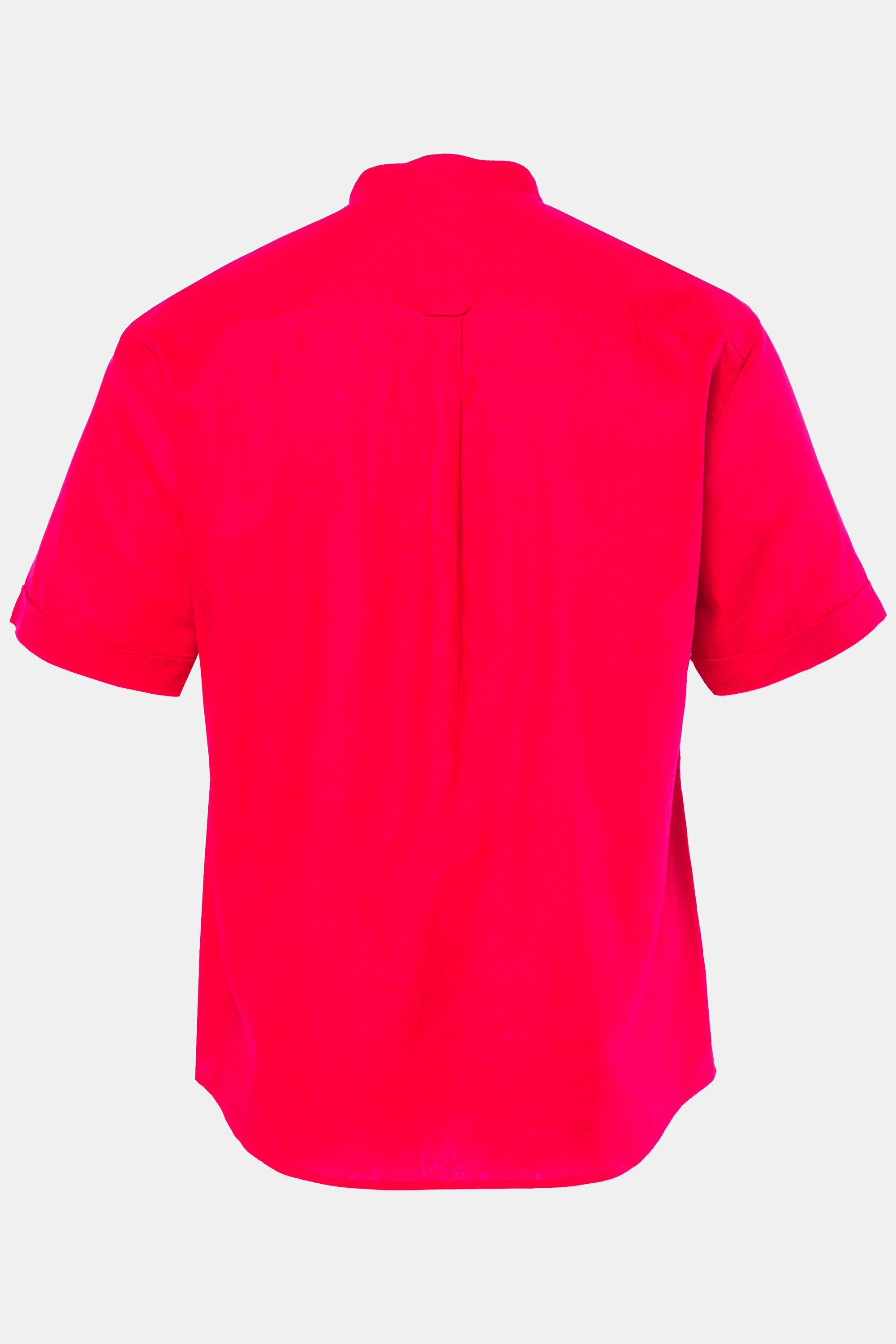 JP1880 Kurzarmhemd Hemd Halbarm Leinenmix Stehkragen Modern Fit