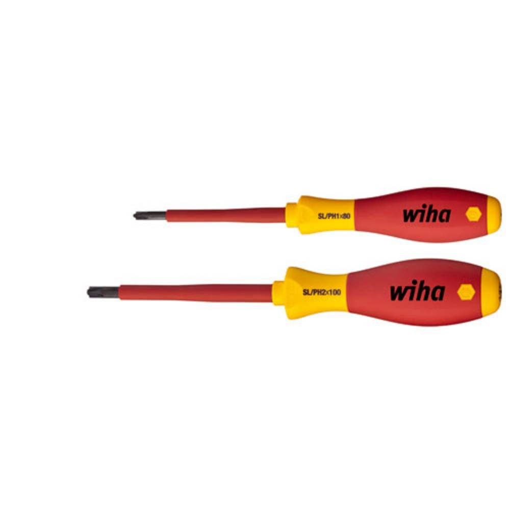 Wiha Schraubendreher Schraubendreher Set SoftFinish® electric PlusMinus/Phillips 32281, Mehrkomponentengriff