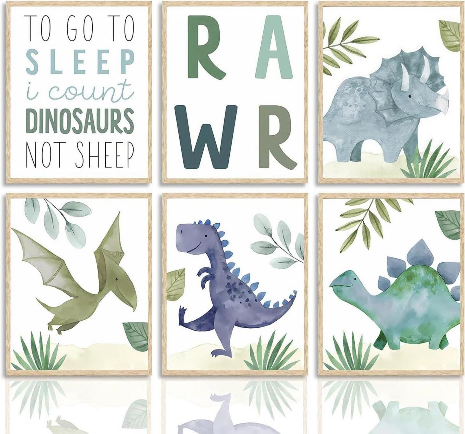Dazzlewall Leinwandbild Abstrakte Dinosaurier Wandbilder Aquarell günstig online kaufen