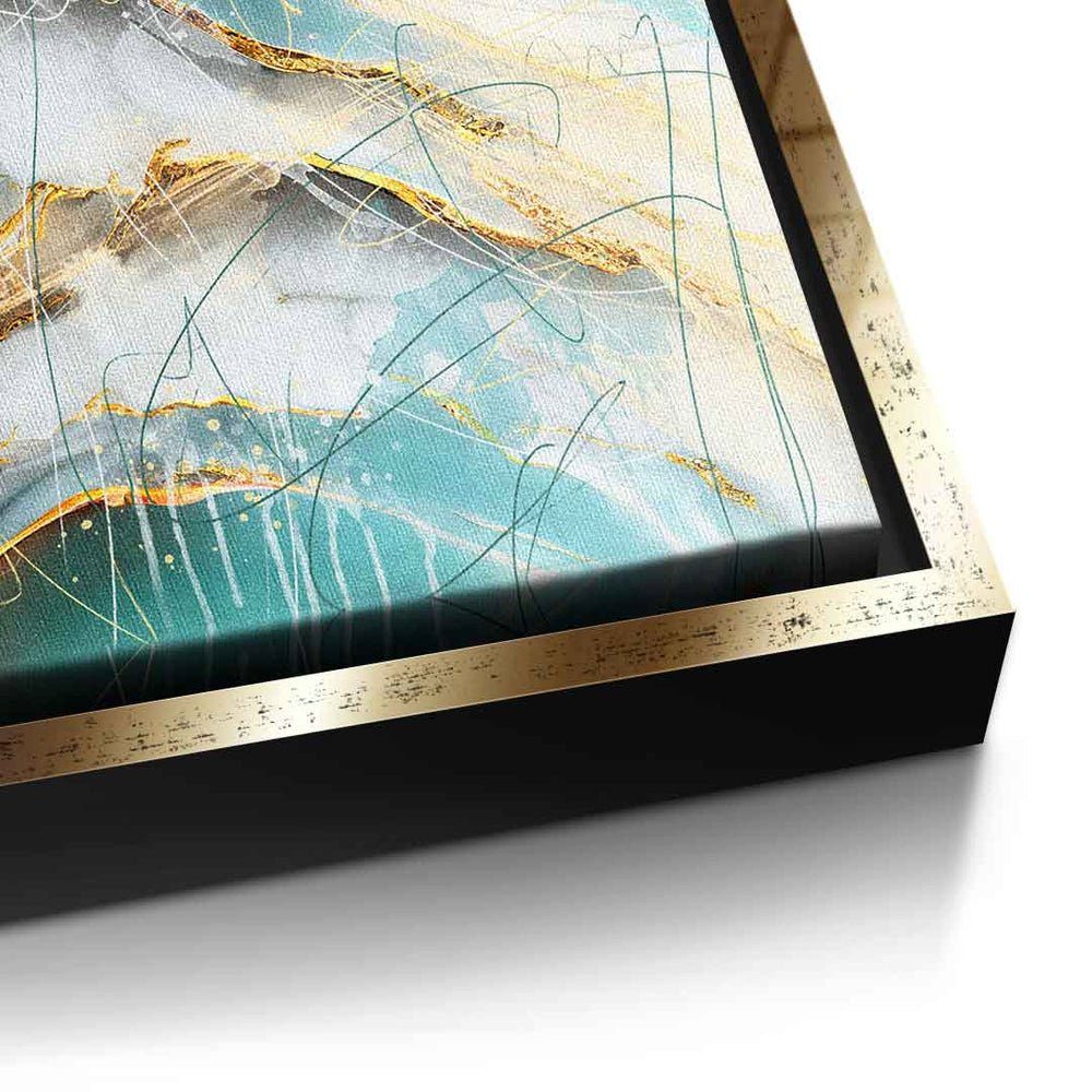 Gold DOTCOMCANVAS® Rahmen Leinwandbild | goldener