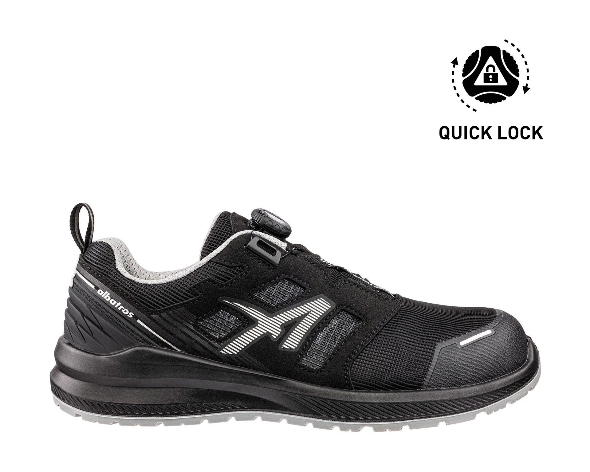 Albatros ALBATROS AIRFLOW BLK QL LOW Sicherheitsschuh S1PL ESD Sicherheitsschuh Einstellbar
