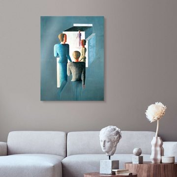 Posterlounge XXL-Wandbild Oskar Schlemmer, Vier Figuren und Kubus, Wohnzimmer Modern Malerei