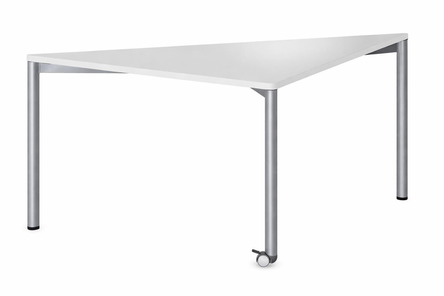 Xlmoebel Schreibtisch Moderne Schulbank mit dreieckiger Tischplatte und Rollen in Weiß, Made in Europa