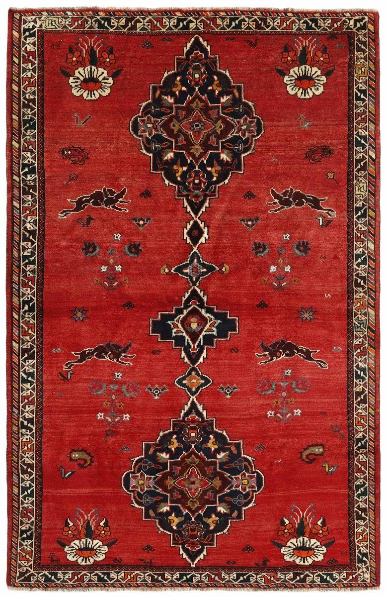 Orientteppich Shiraz 159x242 Handgeknüpfter Orientteppich / Perserteppich, Nain Trading, rechteckig, Höhe: 10 mm