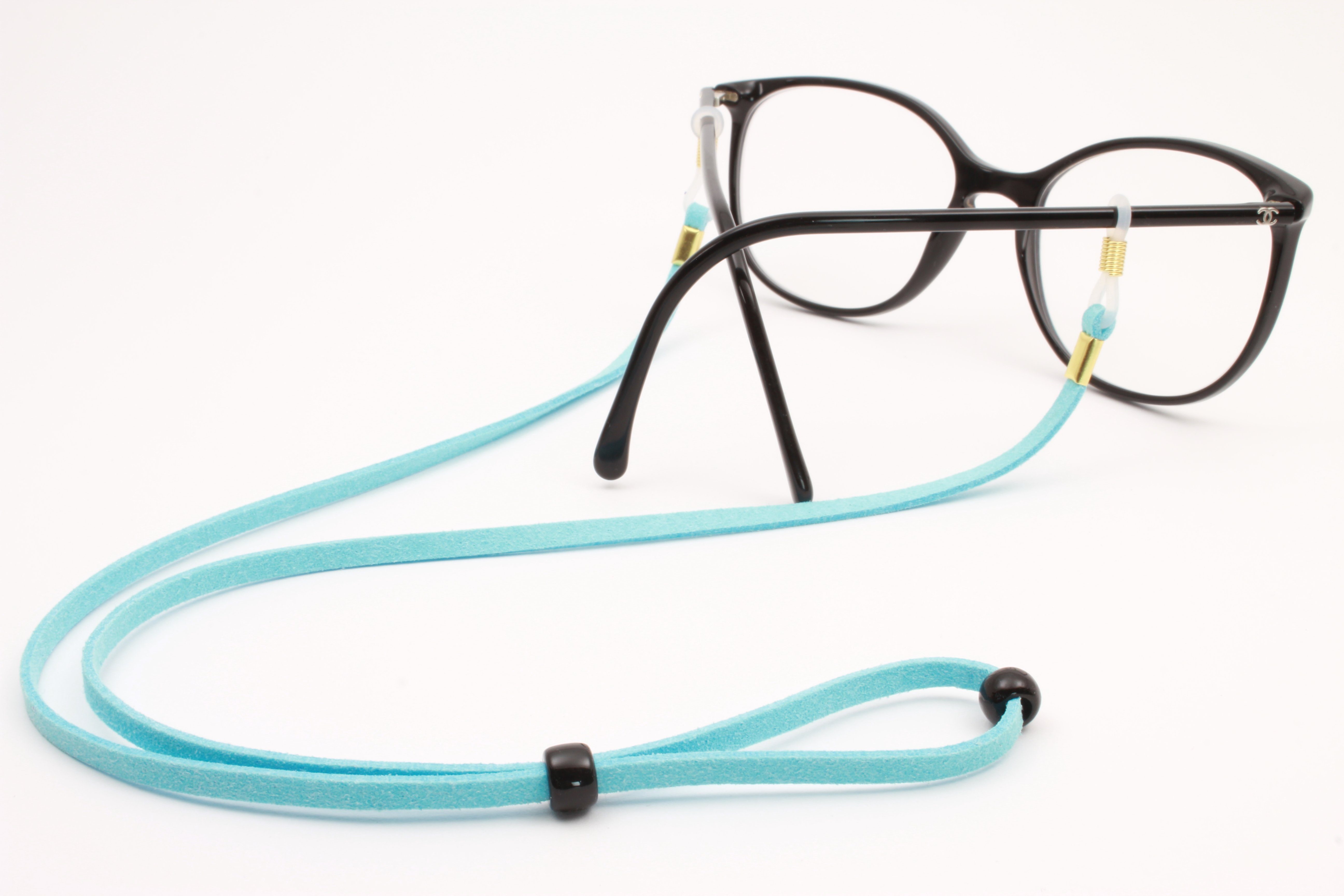 GERNEO Brillenband retro Lesebrillen Brillenband Brillenkordel – für Sonnenbrillen Halterungen gold Kuba GERNEO® - - Unisex, & Wildlederoptik PU – 1x-Hellbau