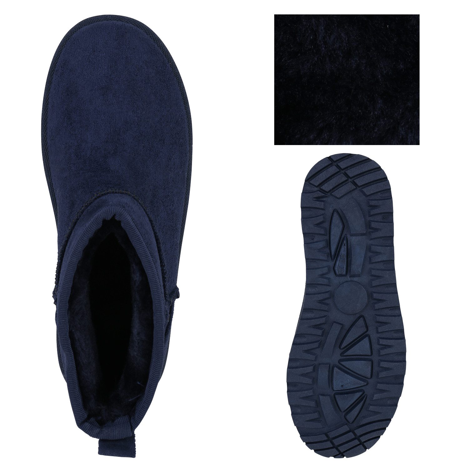 VAN HILL 21373138 LD FY-117 Damen Stiefeletten Navy 38 Plateaustiefelette Damen Warm Gefütterte Plateau Boots Bequeme Profi-Sohle