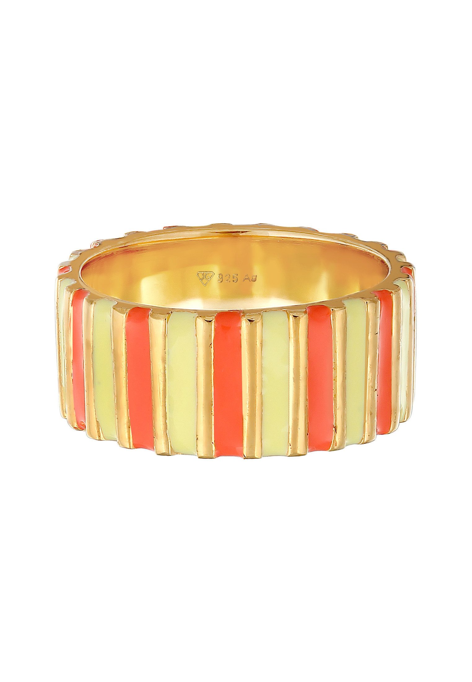 Elli Fingerring Bandring Relief Rillen Emaille günstig online kaufen