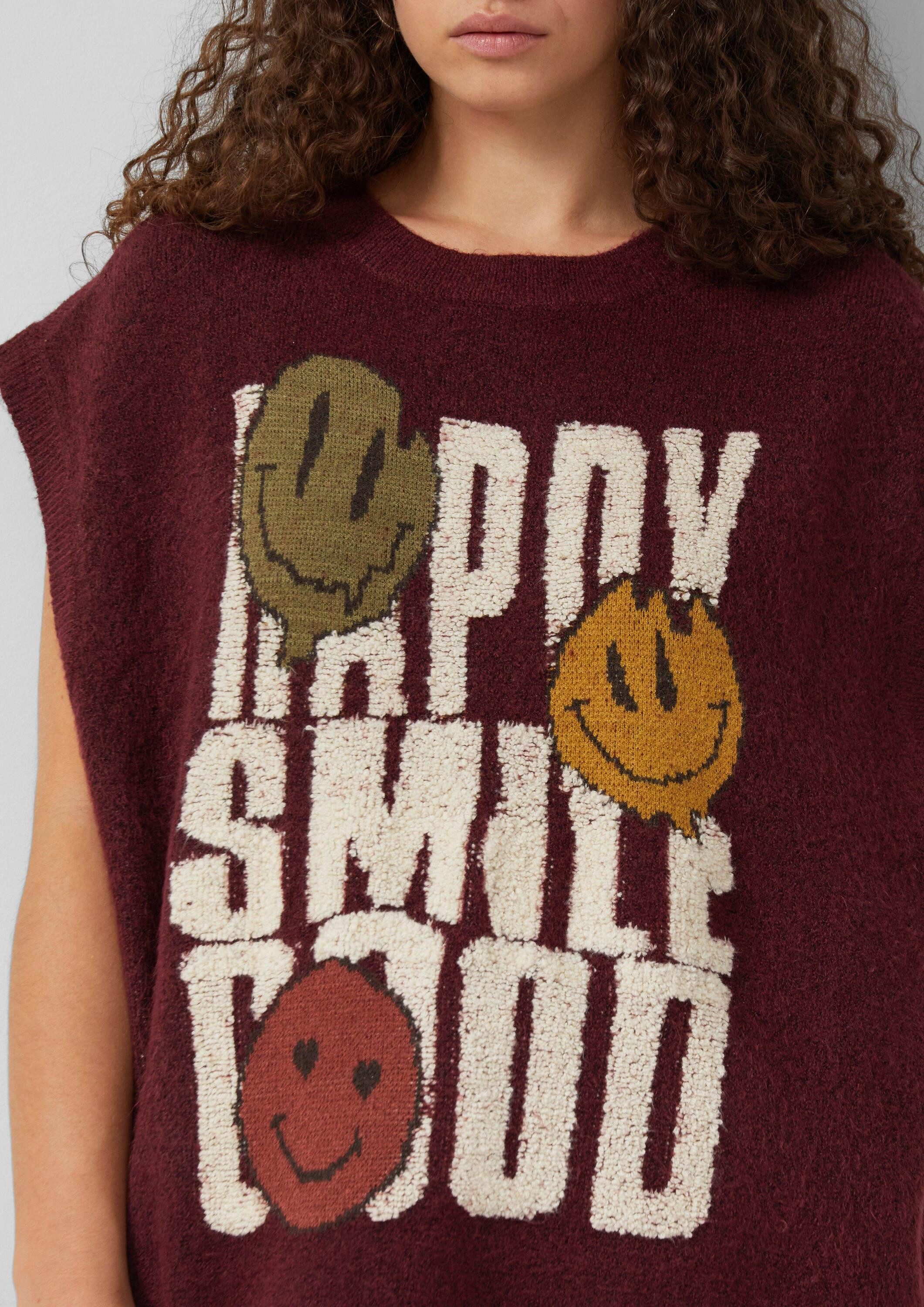 QS Kurzarmpullover Strickpullover Oversized Pullunder