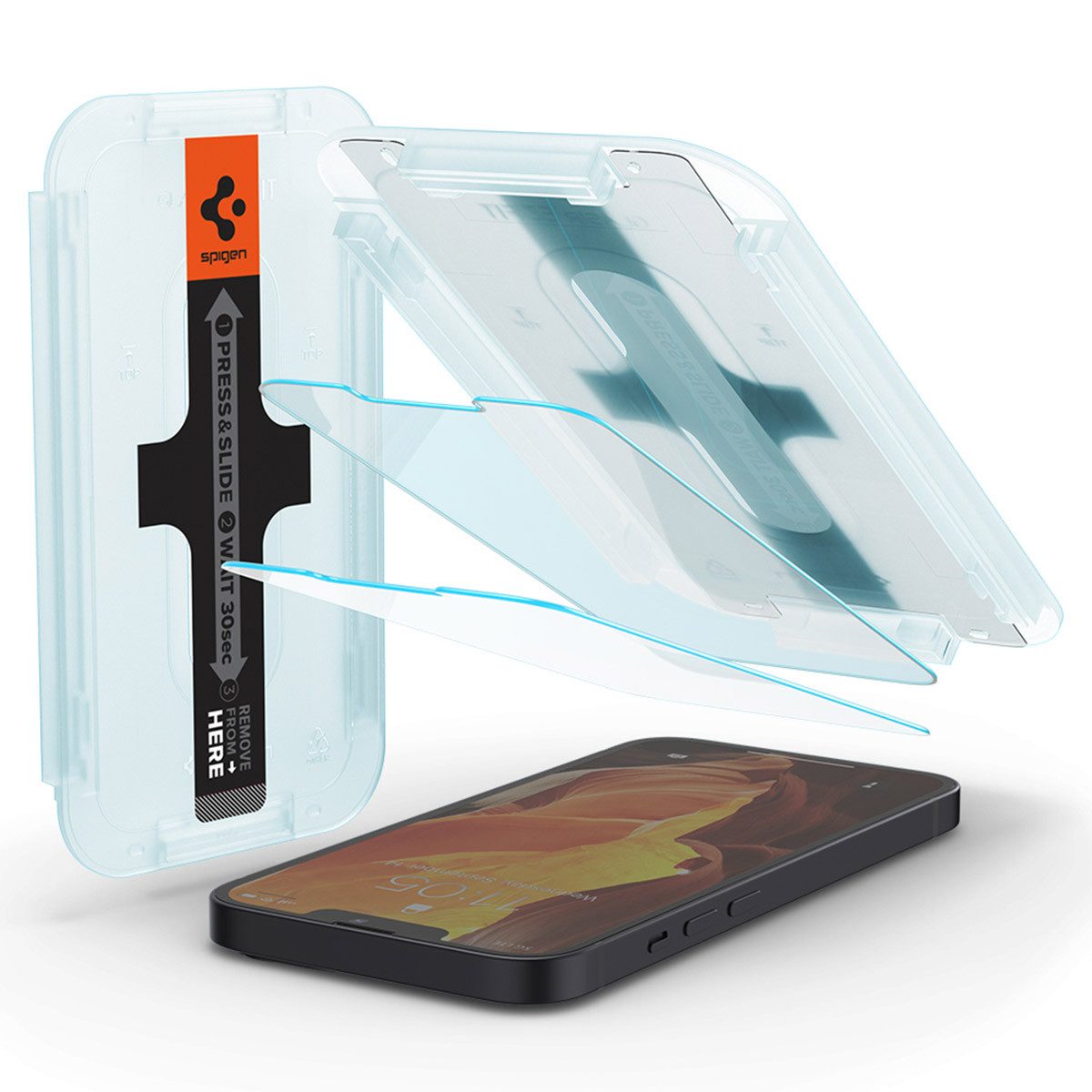 Spigen Displayschutzglas Spigen Displayschutzfolie 2er-Pack + Applicator Apple iPhone 17e / 16, 2 Stück