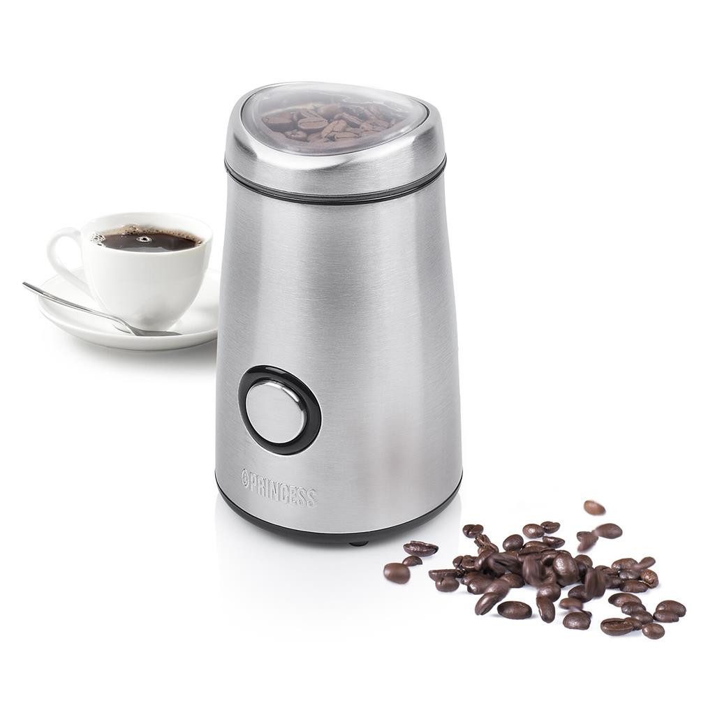 PRINCESS Kaffeemühle 01.242196.01.001, 150 W, 50 g - Edelstahlgehäuse