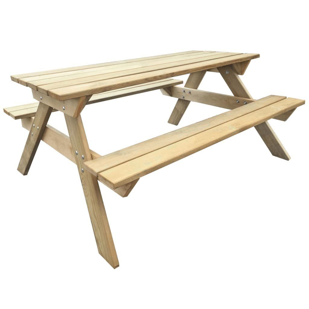 vidaXL Gartentisch Picknicktisch 150x135x71,5 cm Holz