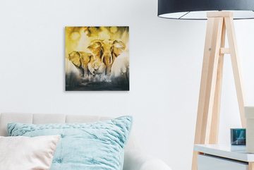 OneMillionCanvasses® Leinwandbild Elefant - Familie - Aquarell, (1 St), Leinwand Bilder für Wohnzimmer Schlafzimmer