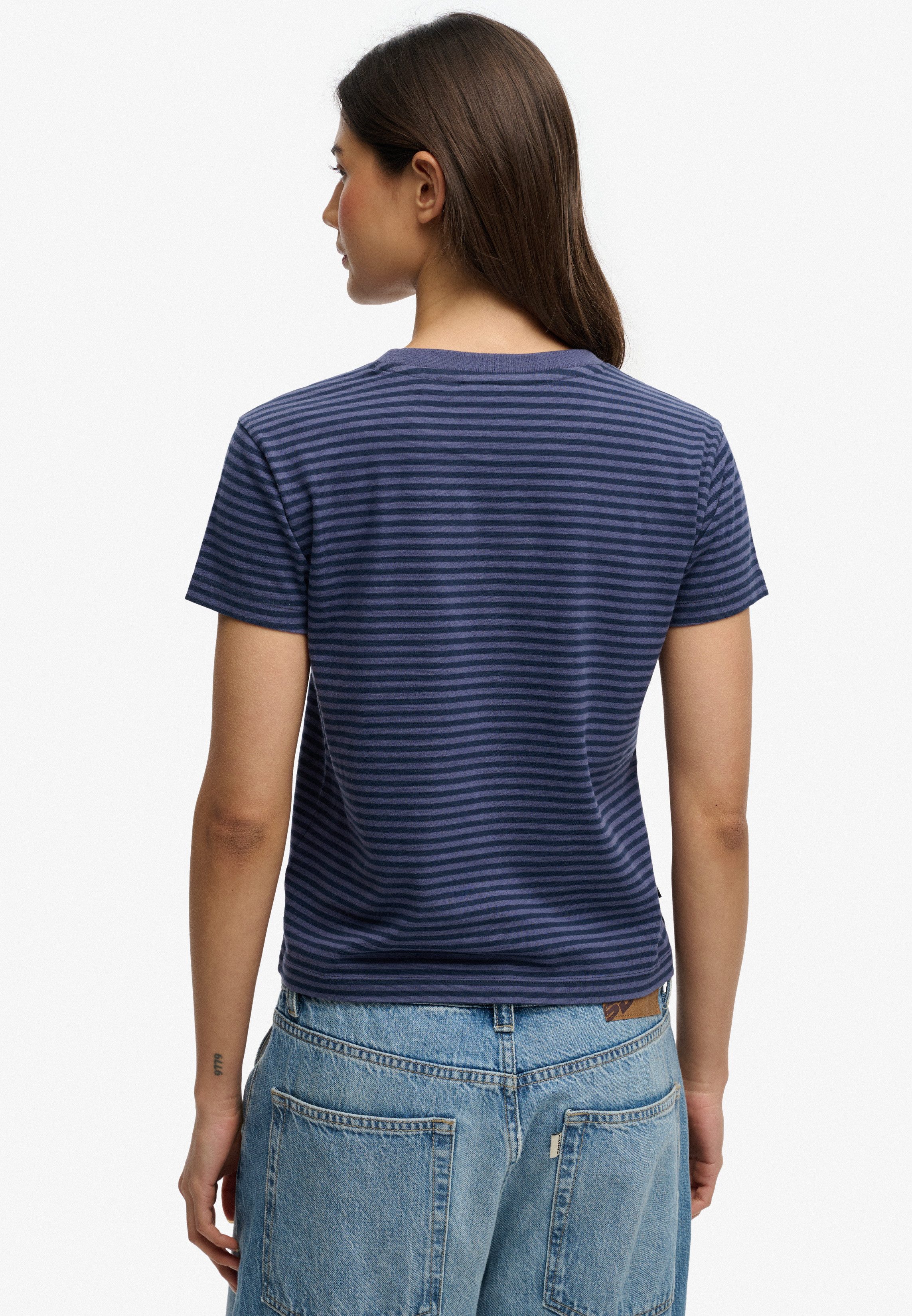 Superdry T-Shirt ESSENTIAL LOGO STR FITTED TEE angenehmes Tragegefühl durch besonders weiche Haptik – Bild 2 von 5