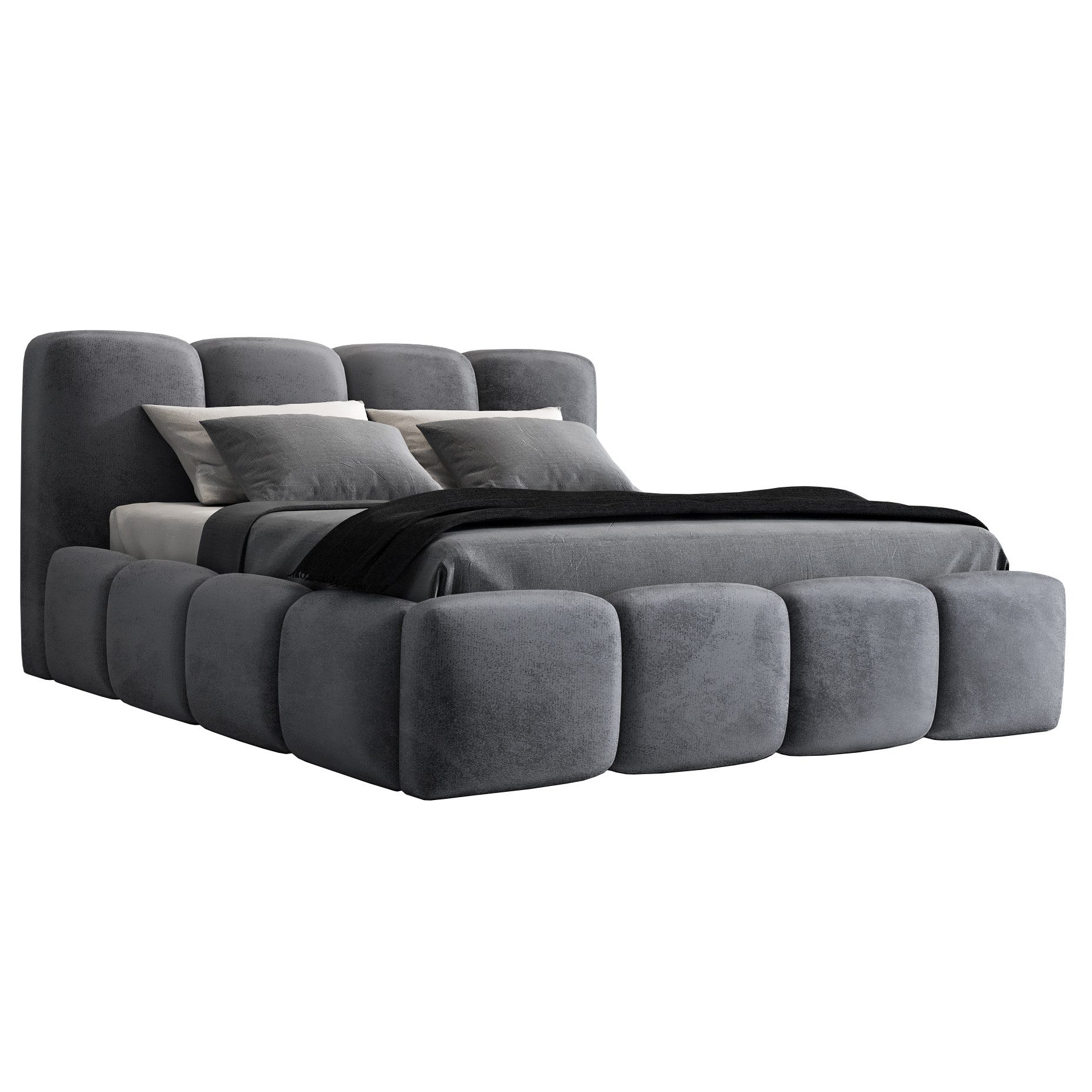 A&J MöbelLand GmbH Polsterbett DONA-OM mit Lattenrost und Bettkasten. (Bett günstig online kaufen