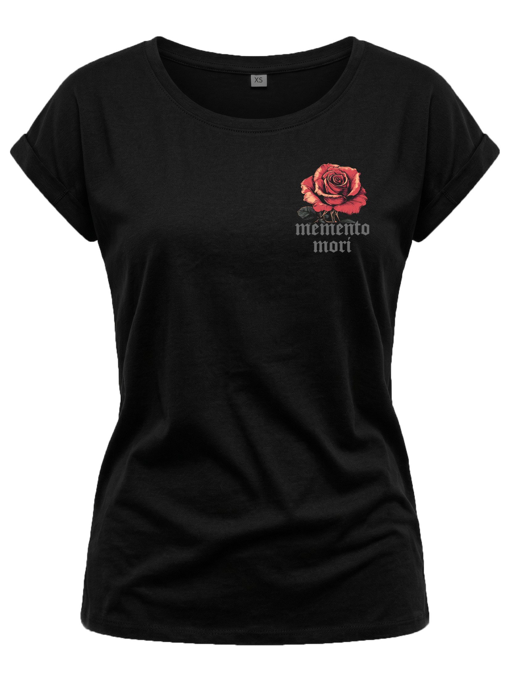 T-Shirt Damen-Top mit Rosenmotiv – elegantes Shirt mit Blumenprint