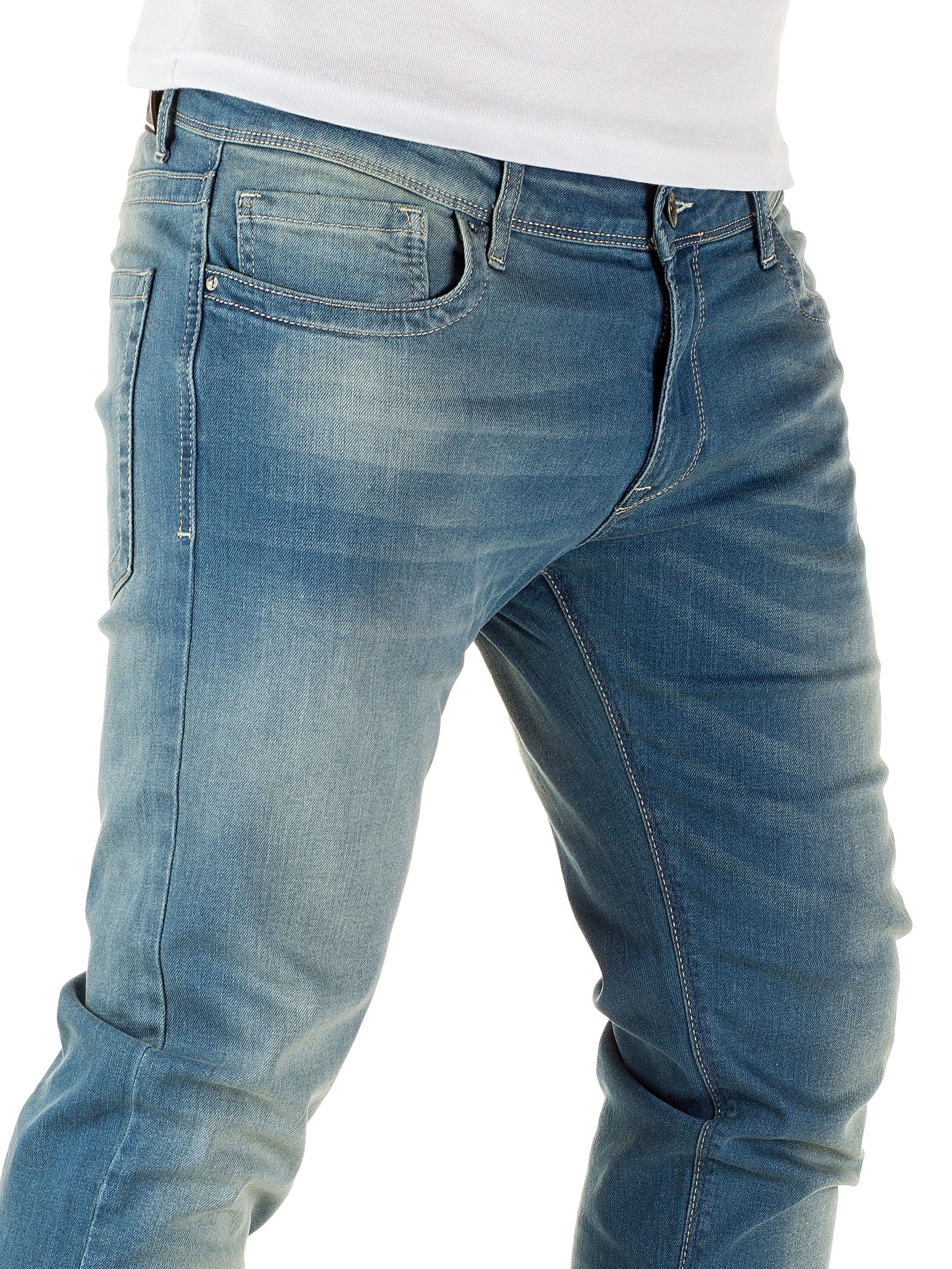 mit Pete Jeans Jeans Stretchanteil mirage Blau - Slim-fit-Jeans WOTEGA 5-Pocket-Style 184215) Herren (blue WOTEGA
