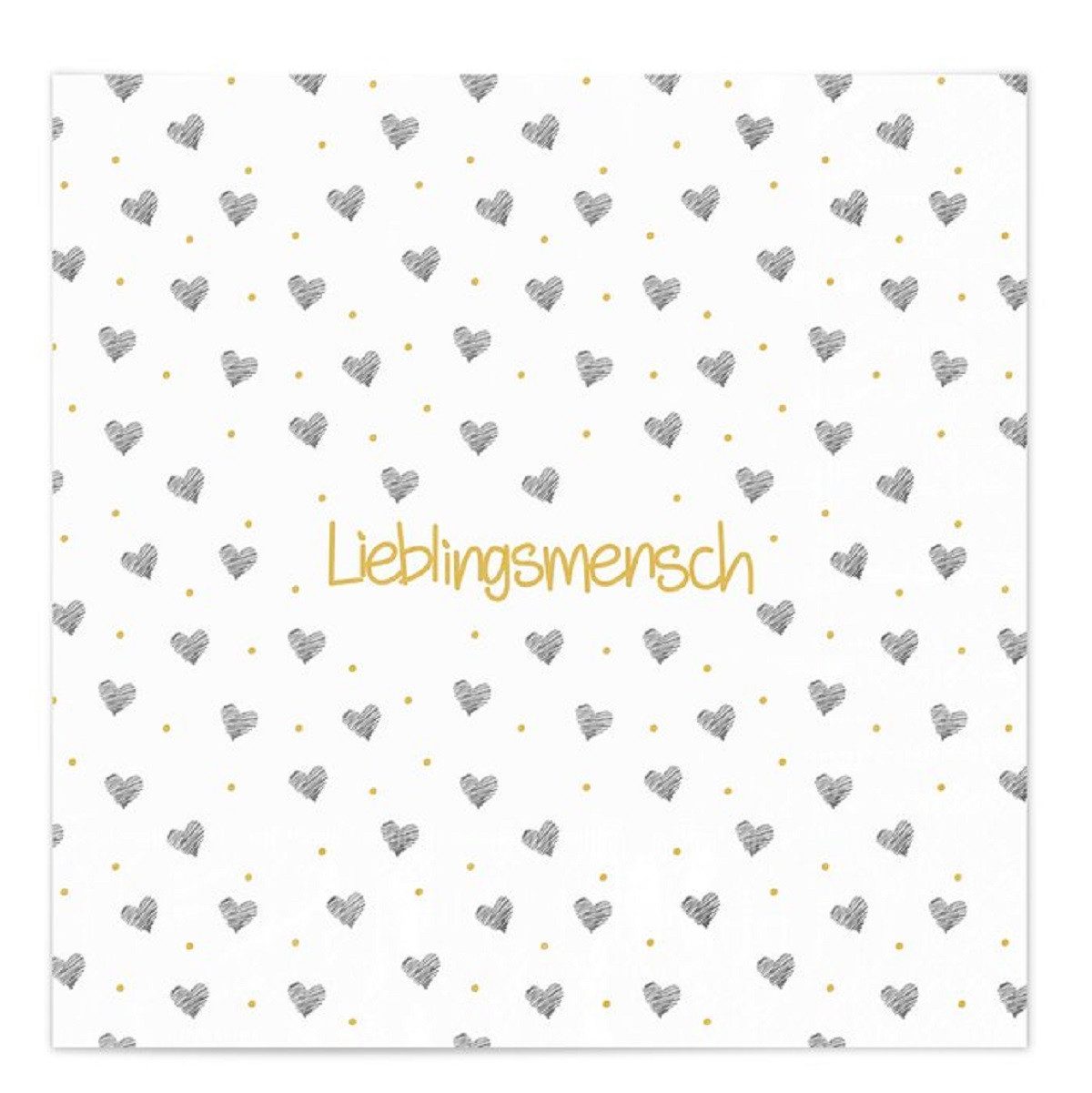 MEA LIVING Papierserviette MEA LIVING Servietten 20 Stück 33x33cm LIEBLINGSMENSCH Spruch Herz, (20 Servietten)