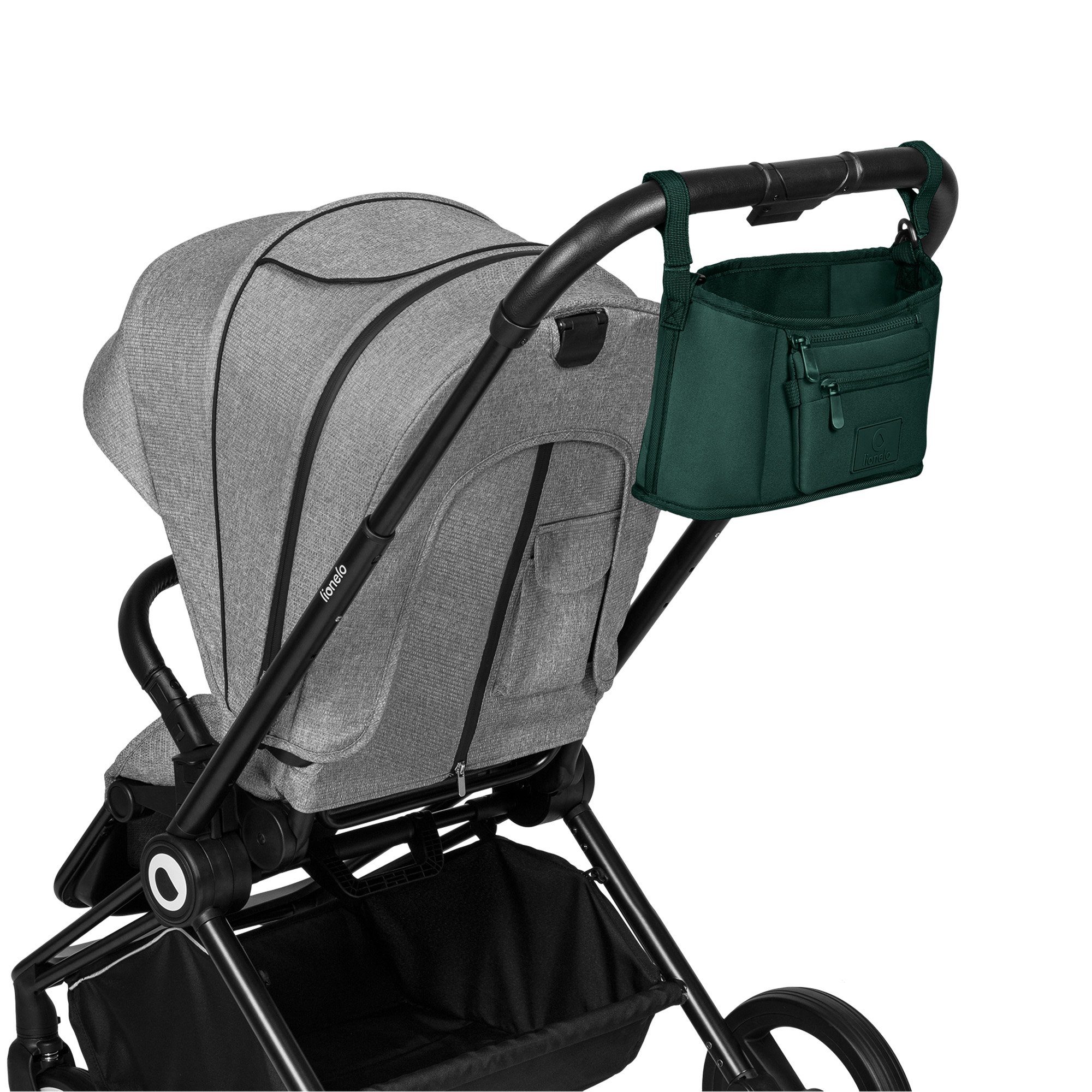 lionelo Kinderwagen-Tasche LITTLE CUBE, Zwei Fächer für FlaschenVerstärkter Bodenwasserabweisendes Material