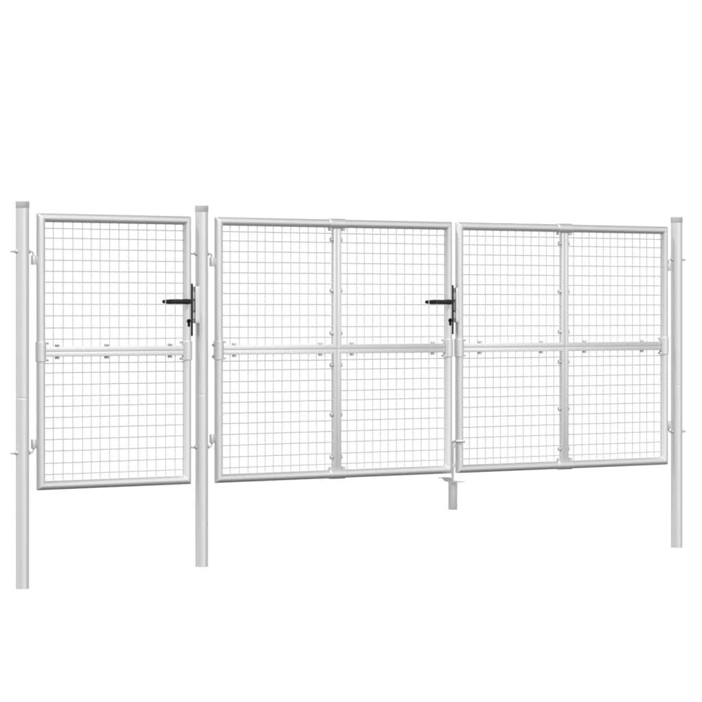 vidaXL Gartentor Mesh-Gartentor Silbern 400x175 cm günstig online kaufen