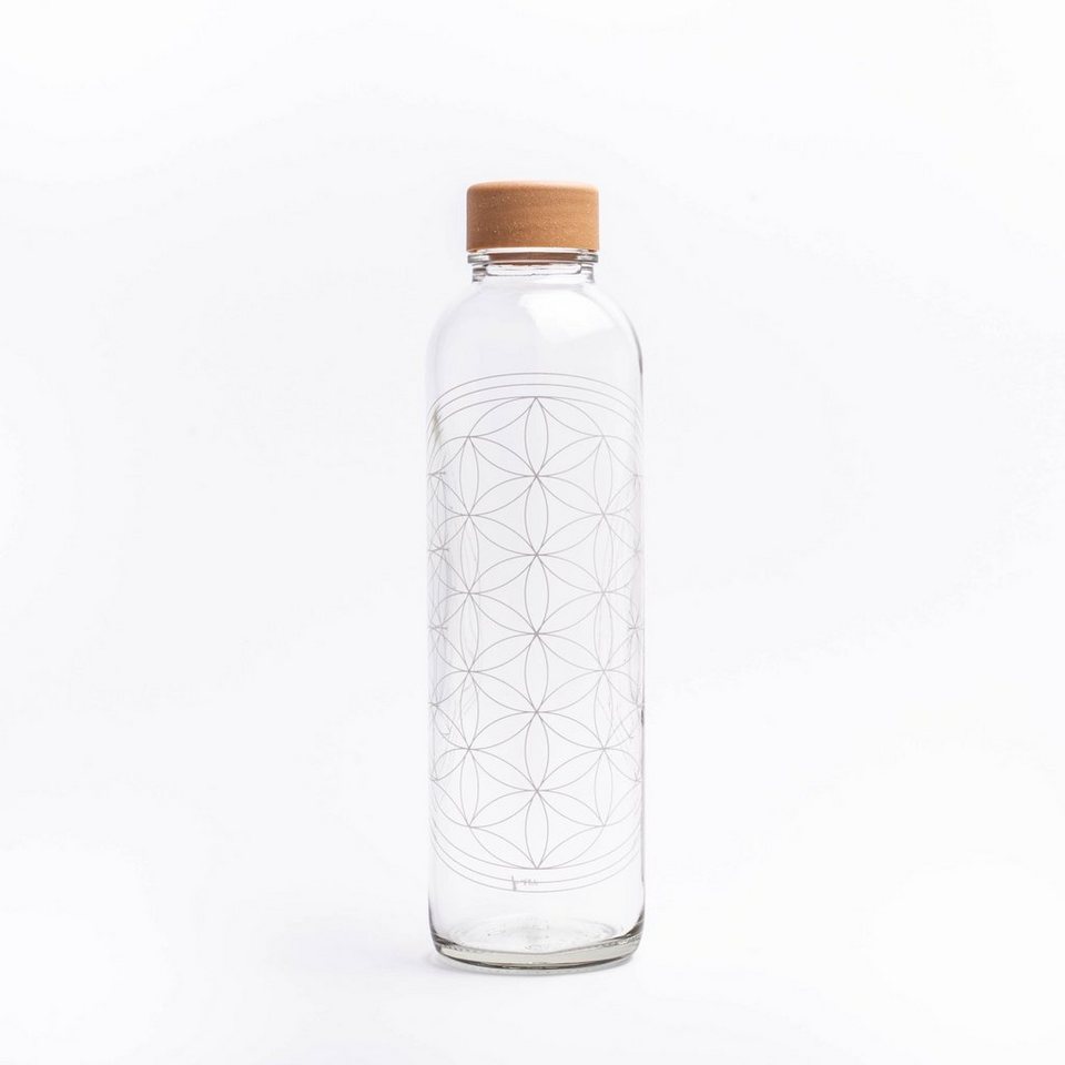 yogabox Trinkflasche CARRY 0.7 l FLOWER OF LIFE GLAS, Regional produziert