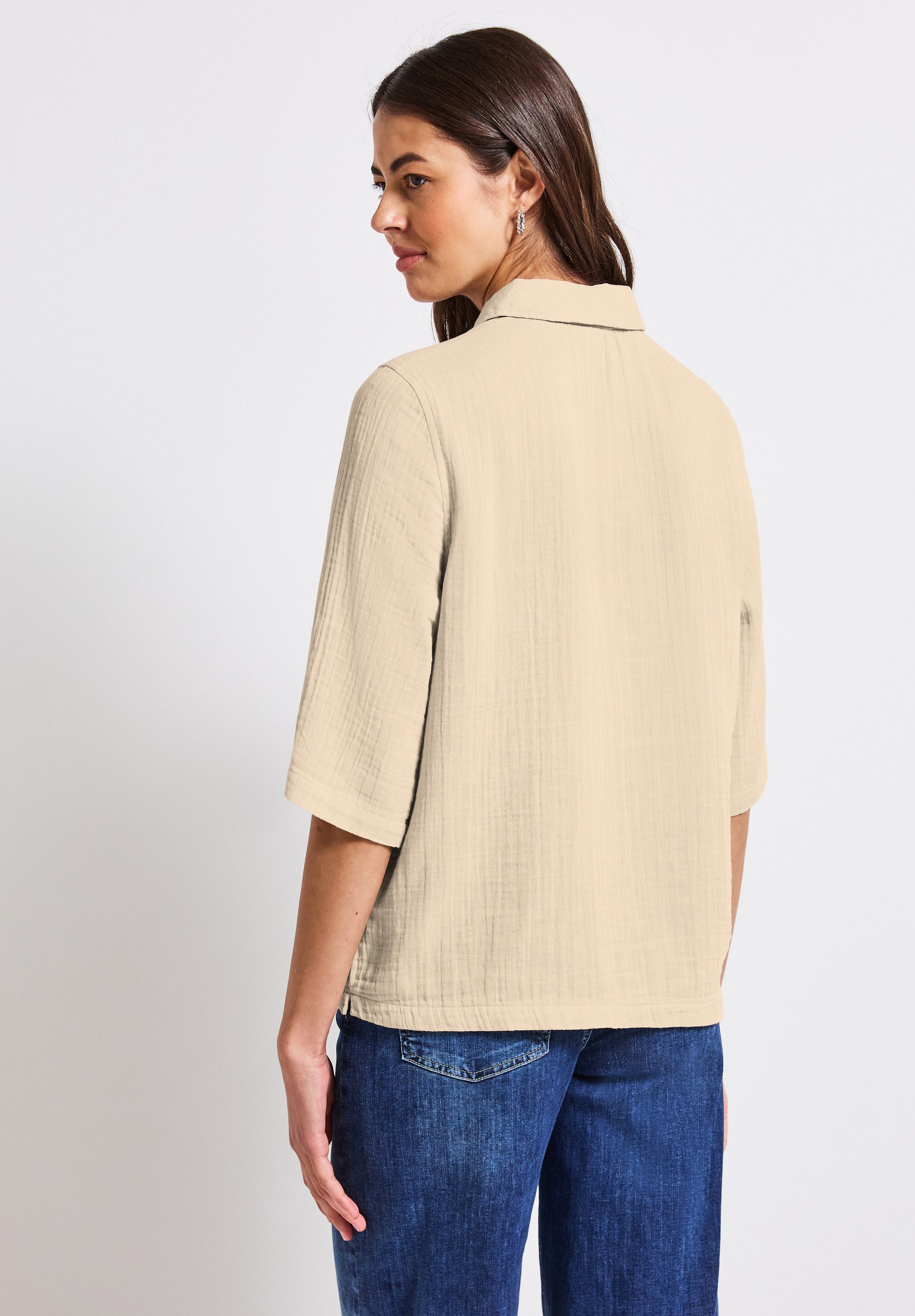 STREET ONE Hemdbluse im Musselin-Look günstig online kaufen