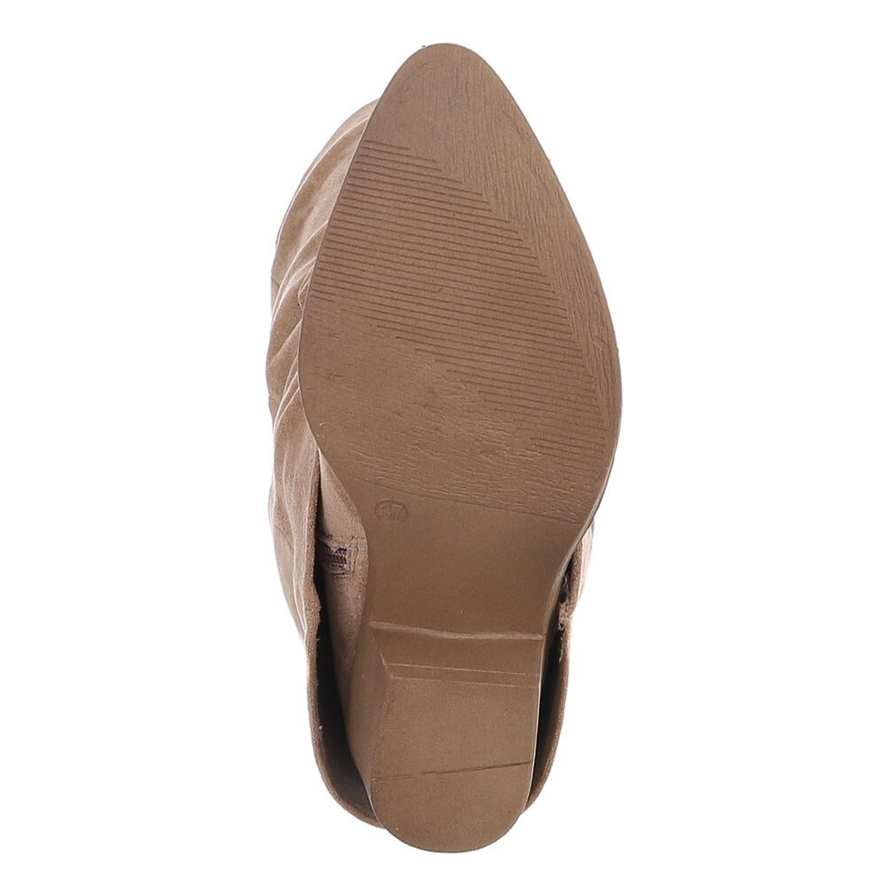 Ital-Design Damen Kniehochstiefel mit Blockabsatz, Schlupfform Westernstiefel (92078792) Blockabsatz Stiefel in Hellbraun