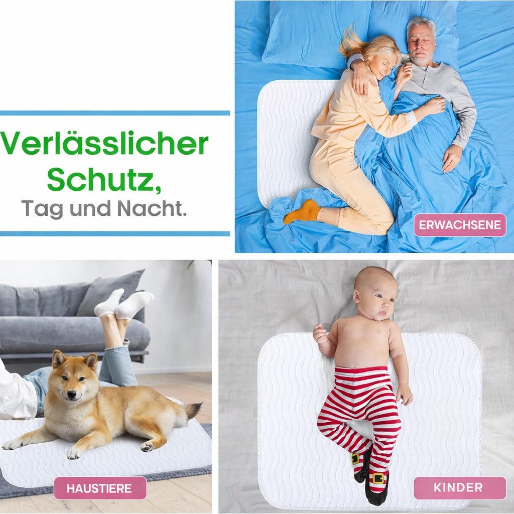 Inkontinenzauflage Premium Bett wasserdichte Matratzenauflage Inkontinenzunterlage PTY HOME, besonders saugfähig, langlebig, hautfreundlich, waschbar – Bild 5 von 5