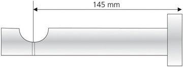 Gardinenstange Stilgarnitur 28 mm Zylinder, Liedeco, Ø 2,8 mm, 1-läufig, Fixmaß, verschraubt, Holz, Gardinenstange Komplett
