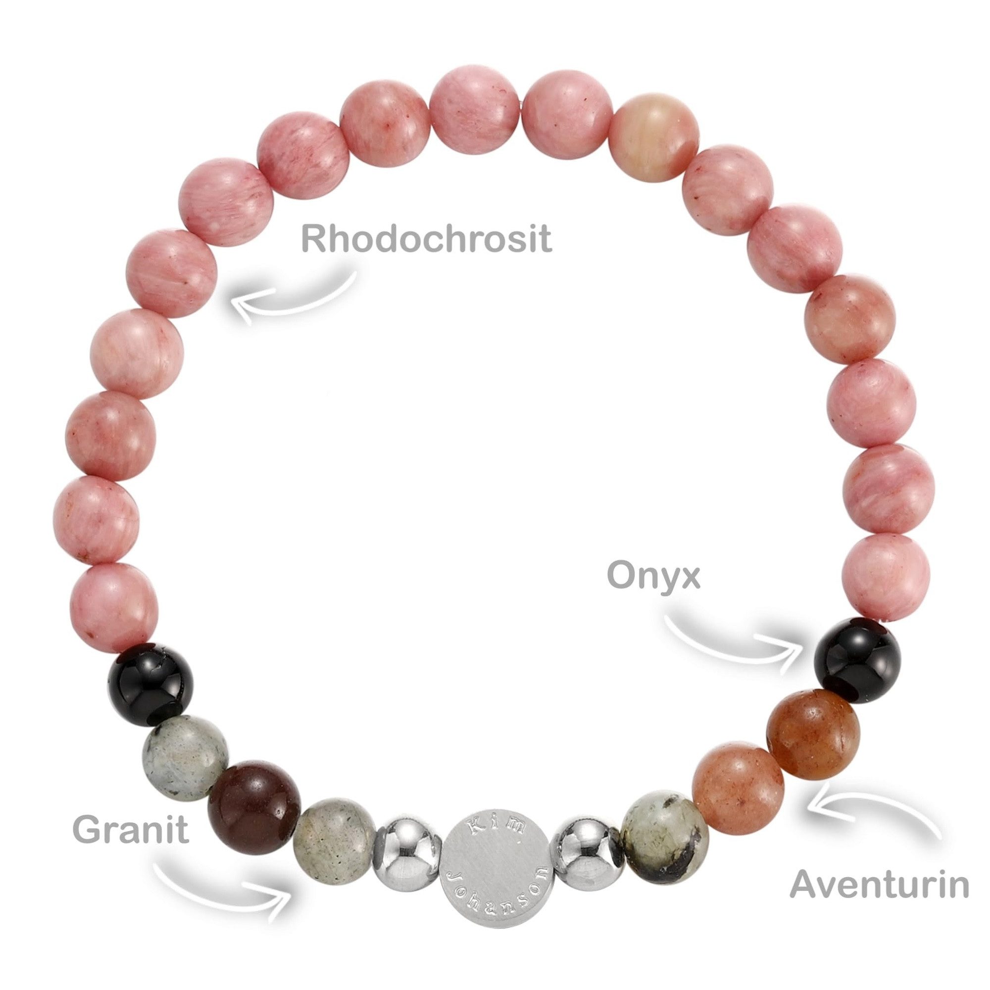 Kim Johanson Armband Flow (1-tlg), mit Natursteinen und Edelstahl günstig online kaufen