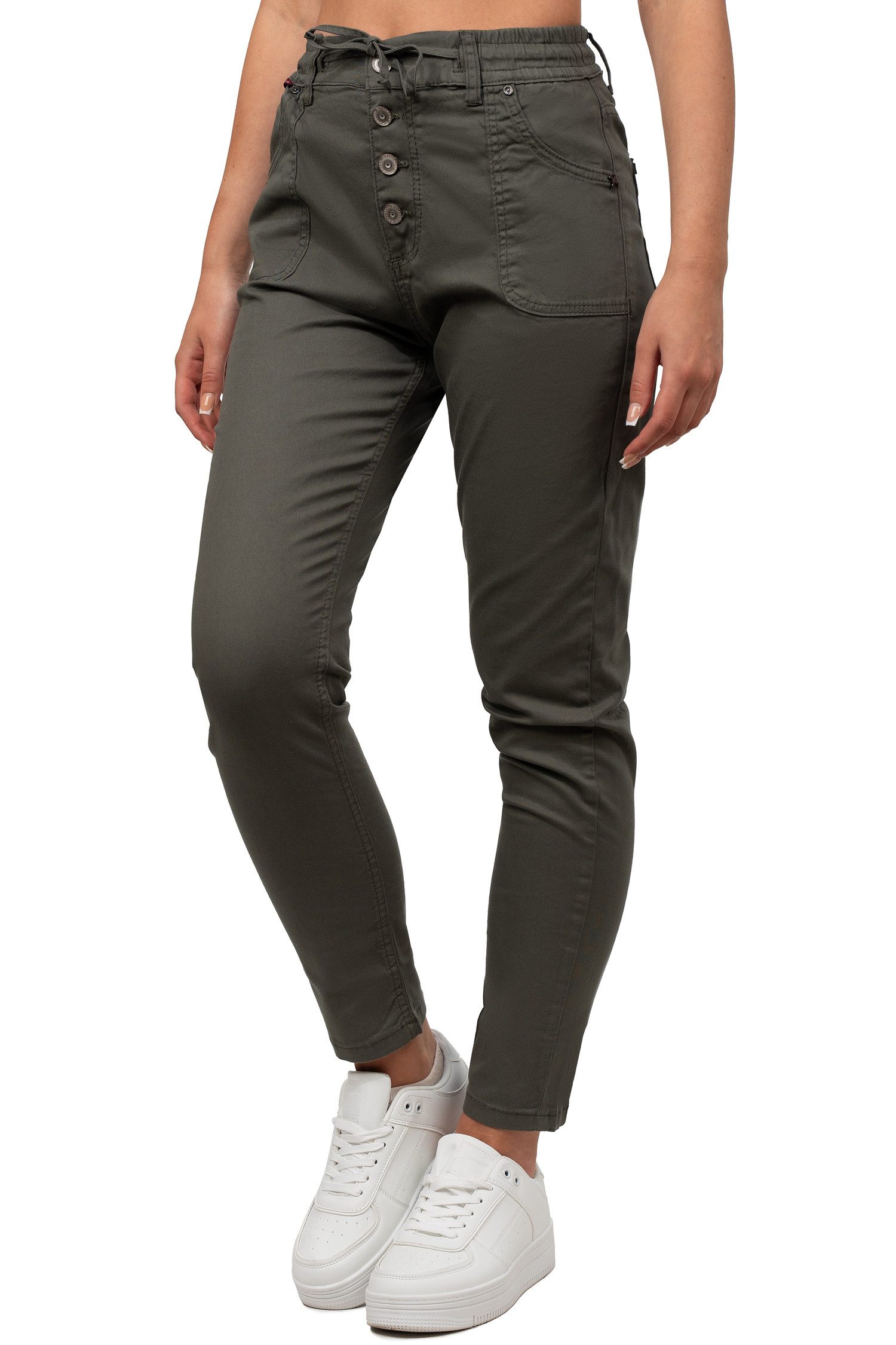 Cipo & Baxx Stoffhose Damen Regular Fit Hose Mid Waist BA-WD508 für lässige Alltagslooks und Freizeit-Outfits