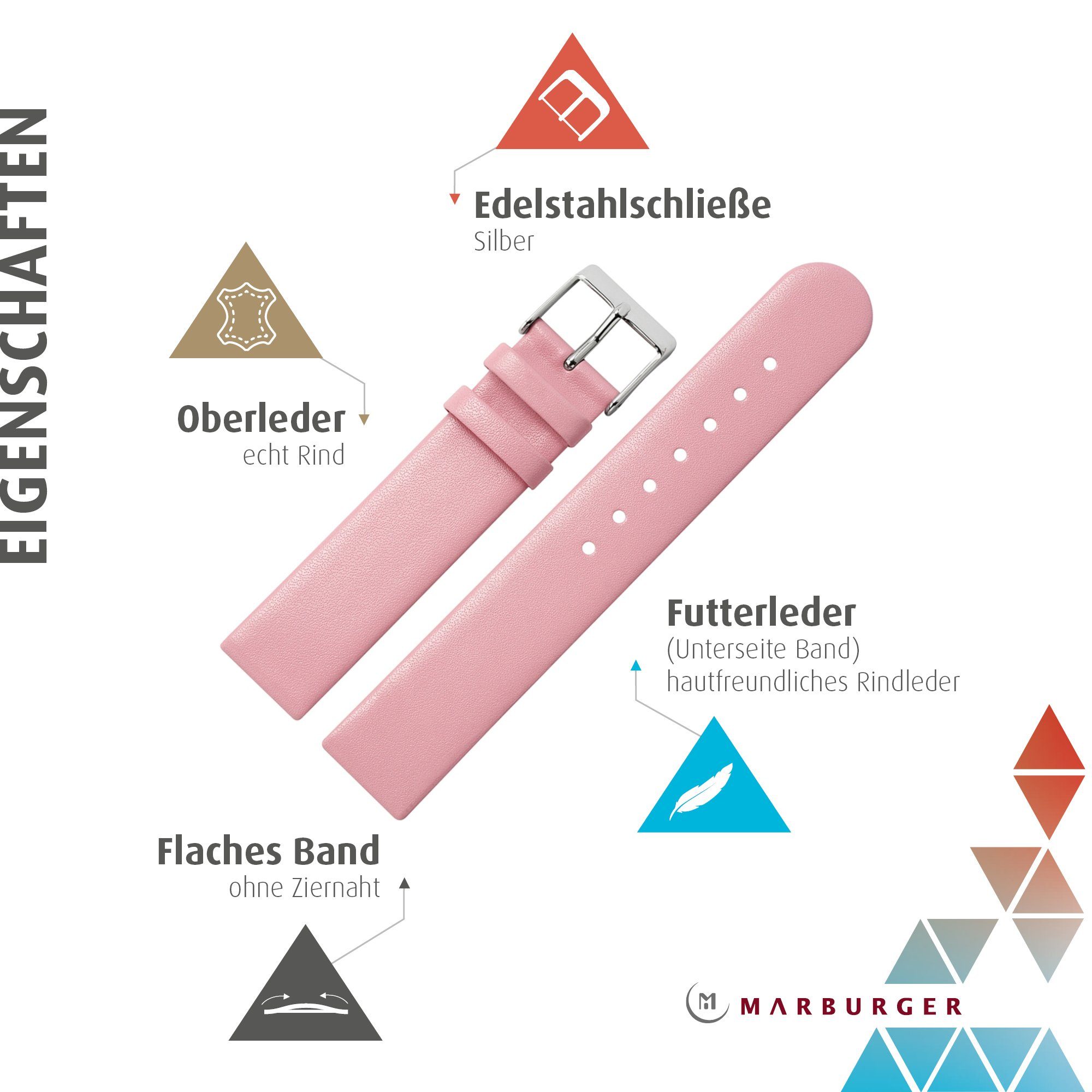 MARBURGER Uhrenarmband 16mm Leder