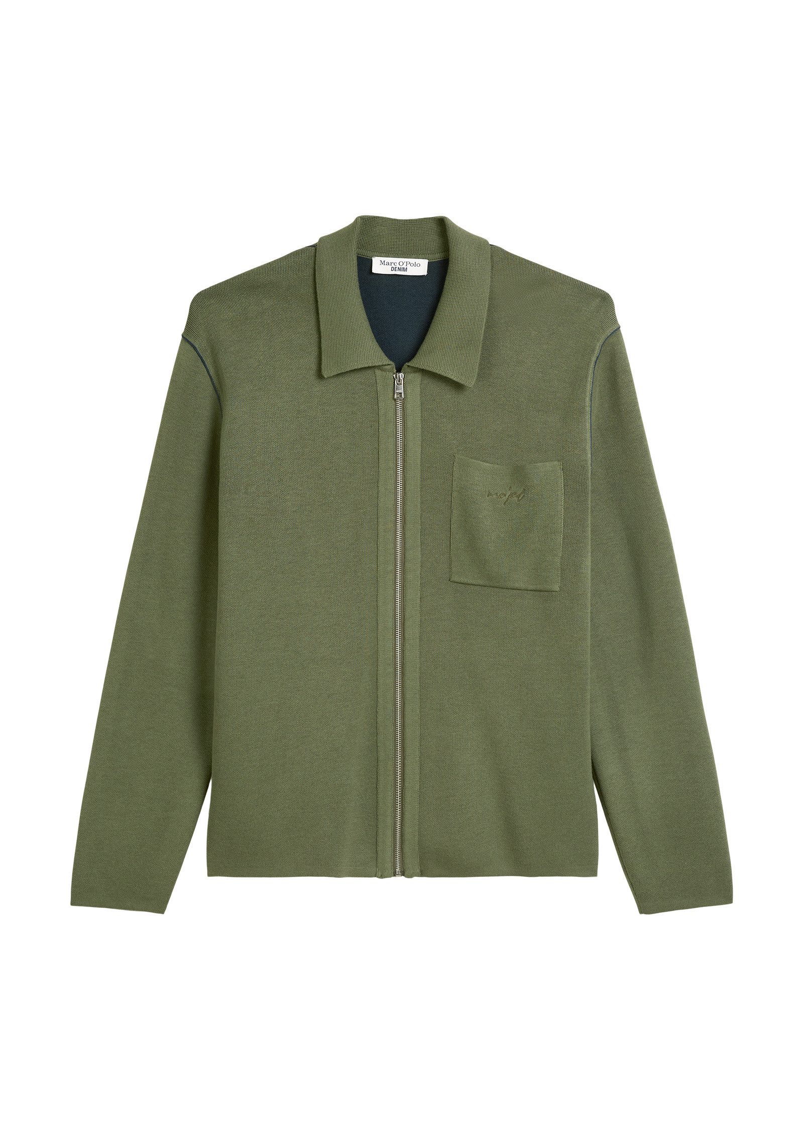 Cardigan mit Reißverschluss und Polokragen