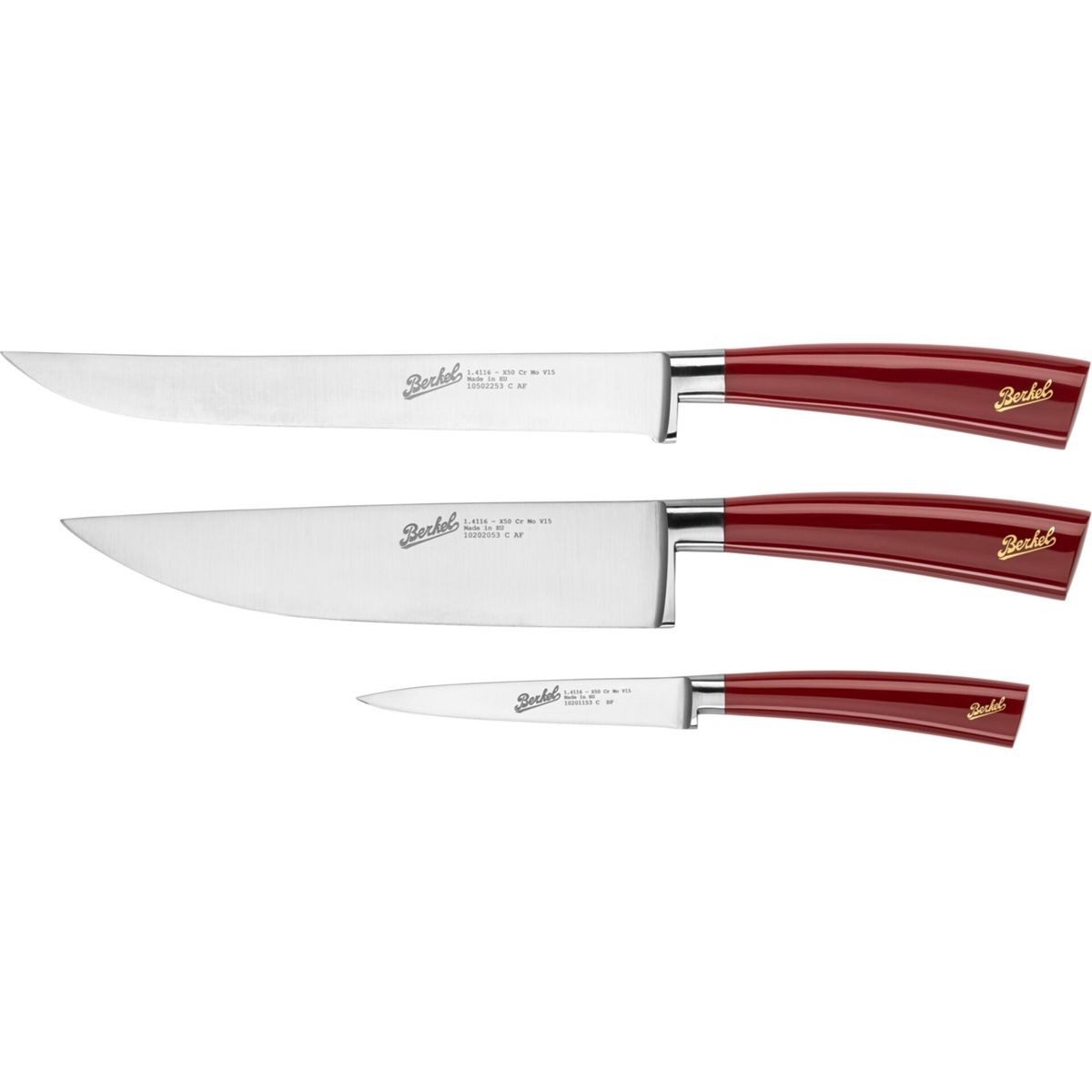 Berkel Zubereitungsmesser Elegance Red Chef-Set 3-tlg.