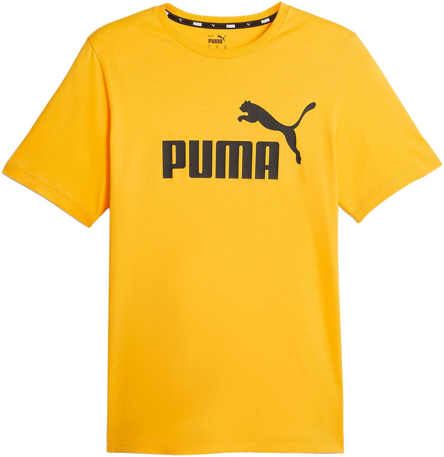 PUMA T-Shirt ESS LOGO TEE (S) Yellow Sizzle | Sport-T-Shirts