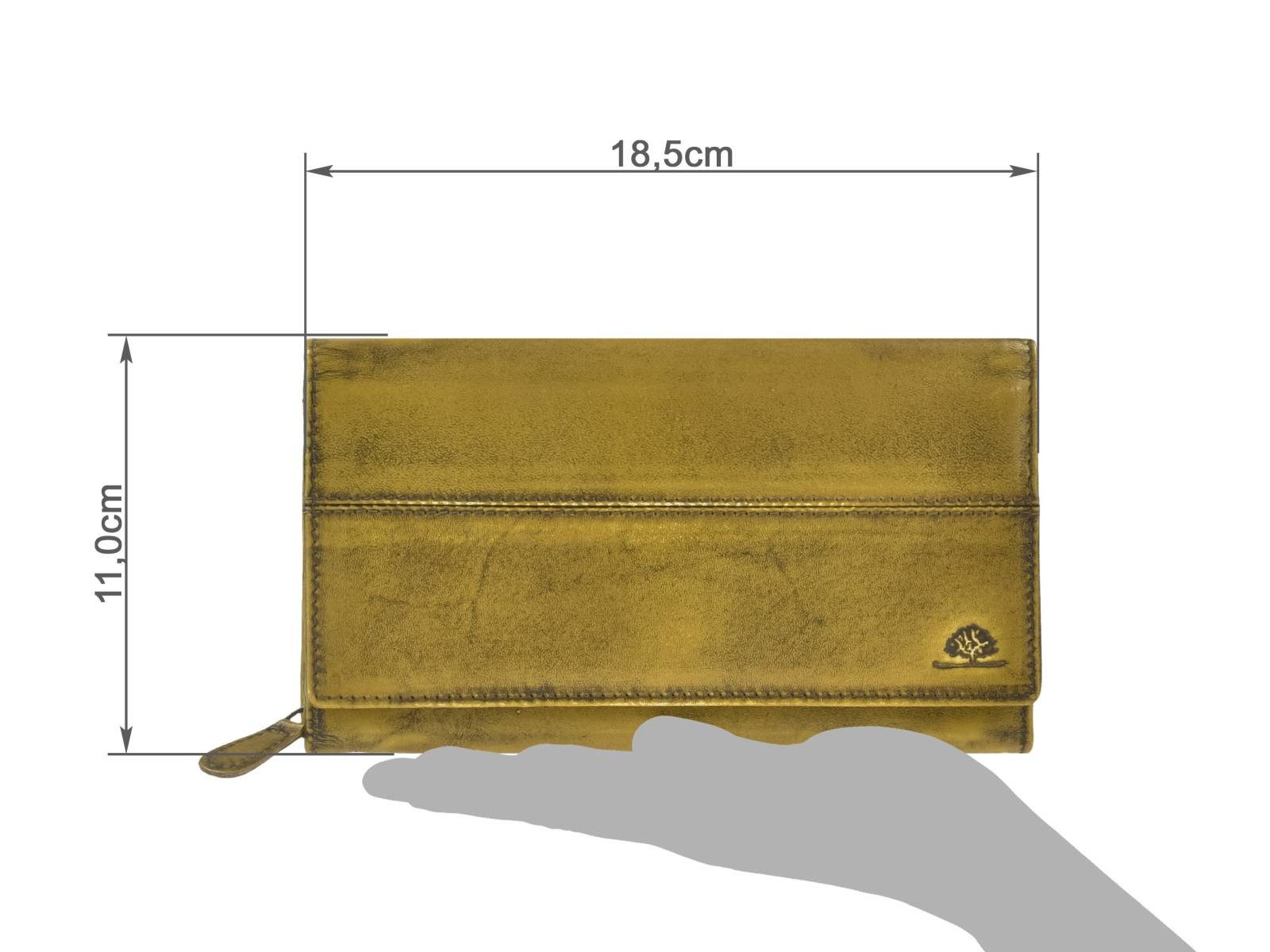Greenburry Geldbörse "Destressed" Leder Geldbörse RFID, Querformat, Lederbörse, Portemonnaie, 18x11cm