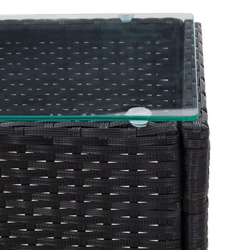 vidaXL Gartenlounge-Set 2-tlg. Garten-Lounge-Set mit Auflage Poly Rattan Schwarz, (1-tlg)