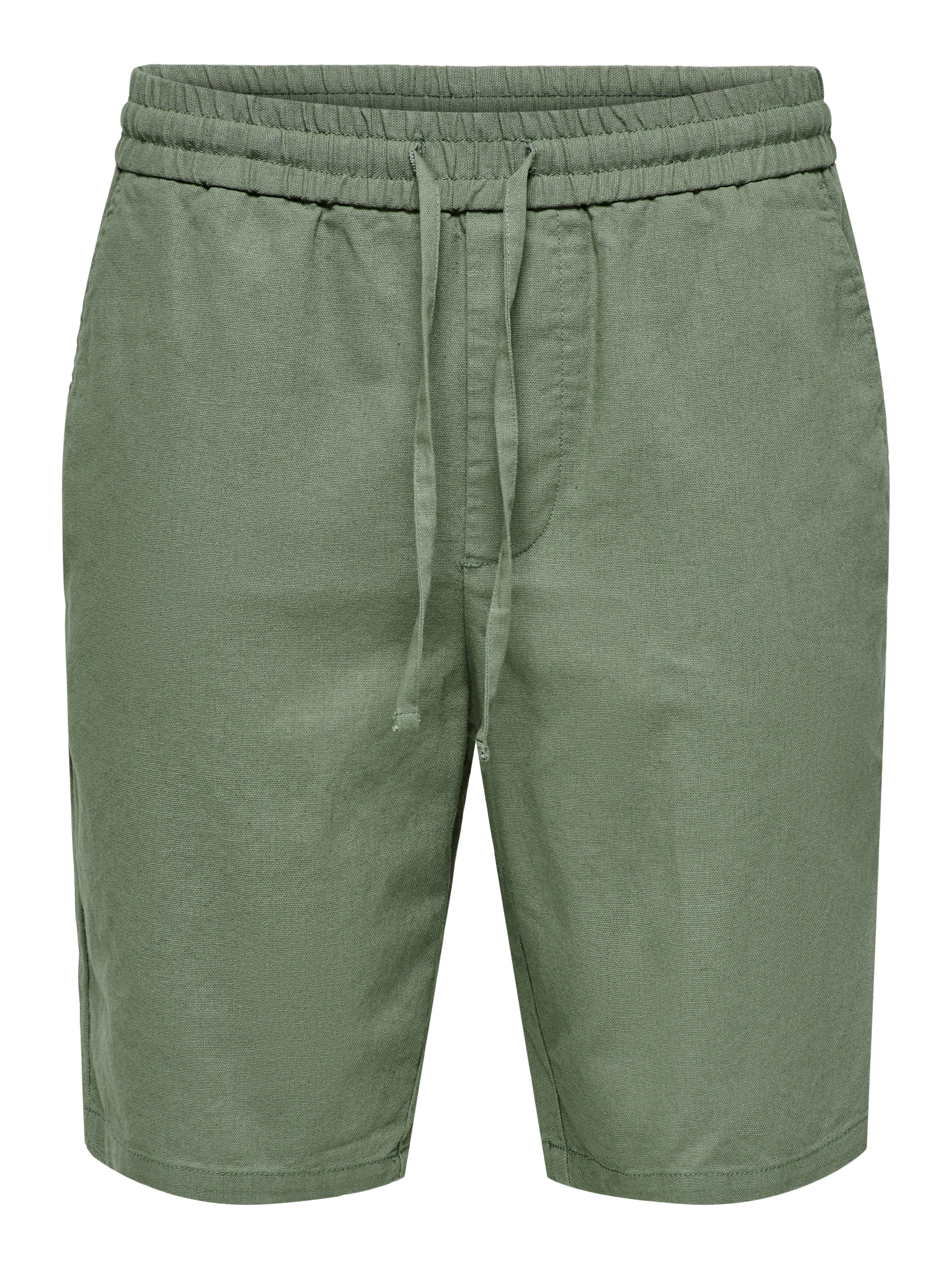 ONLY & SONS Shorts ONSLINUS 0007 COT LIN SHORTS NOOS Baumwolle mit Leinen, normal geschnitten – Bild 5 von 5