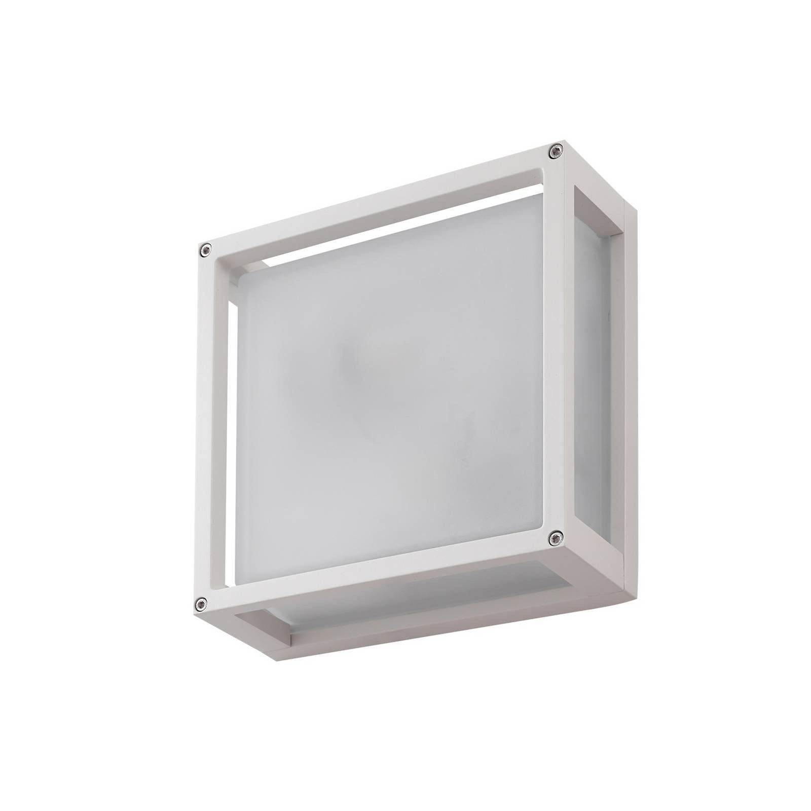 Lucande Außen-Wandleuchte Aurelien, Metall, Weiß IP54mit Bewegungsmelder, 2 x 15 W LED