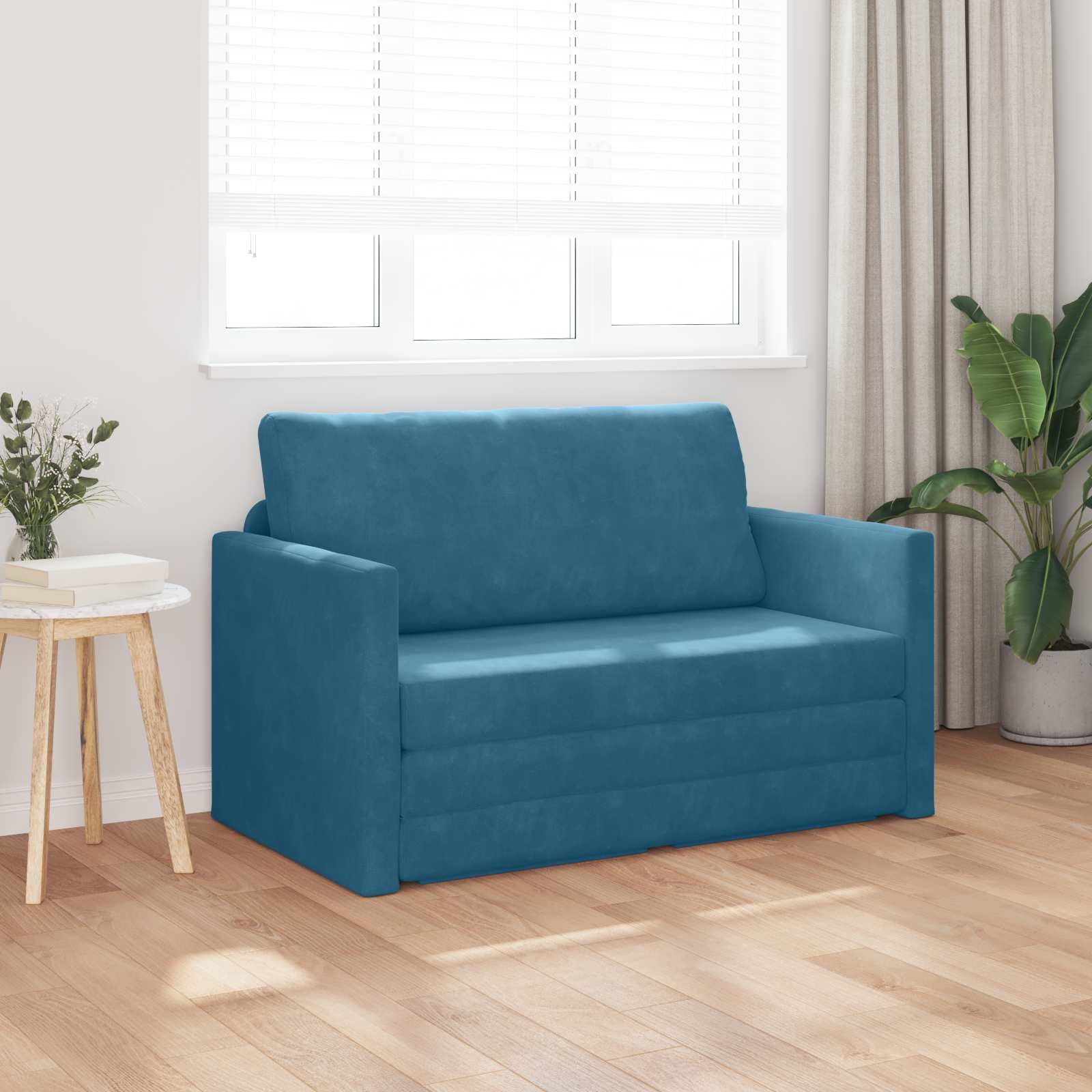 vidaXL Sofa Schlafsofa Blau 124 x 71 x 78 cm Samt, 1 Teile