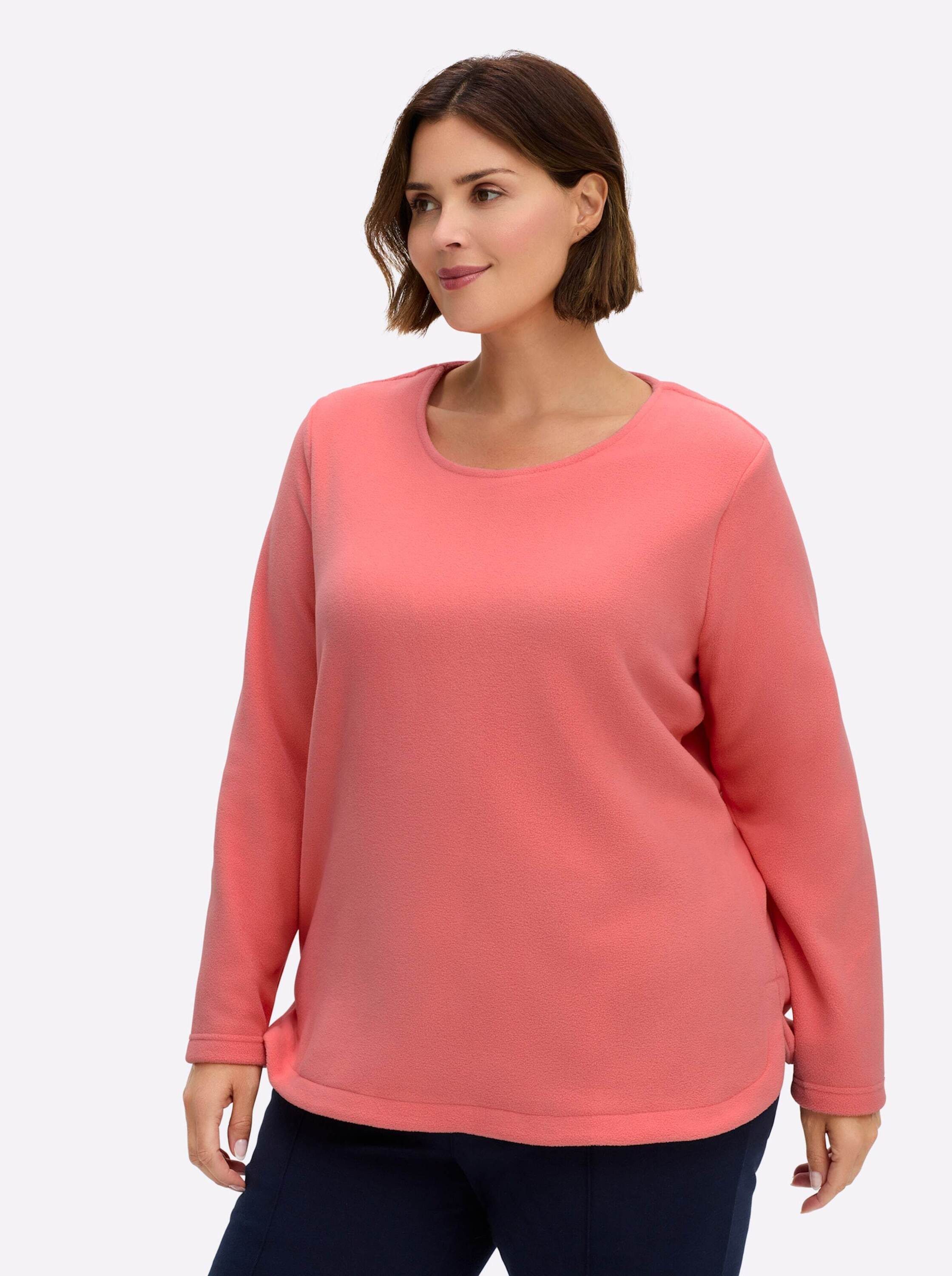 Sieh an! Fleeceshirt Fleece-Shirt Langarm Länge ca. 70 cm