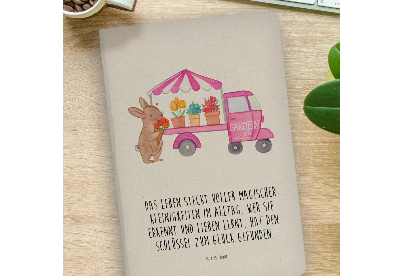 Thumbnail - Mr. & Mrs. Panda Notizbuch Osterhase Blumenwagen - Transparent - Geschenk, DIN A4 Arbeitsbuch, N Mr. & Mrs. Panda, Echte...