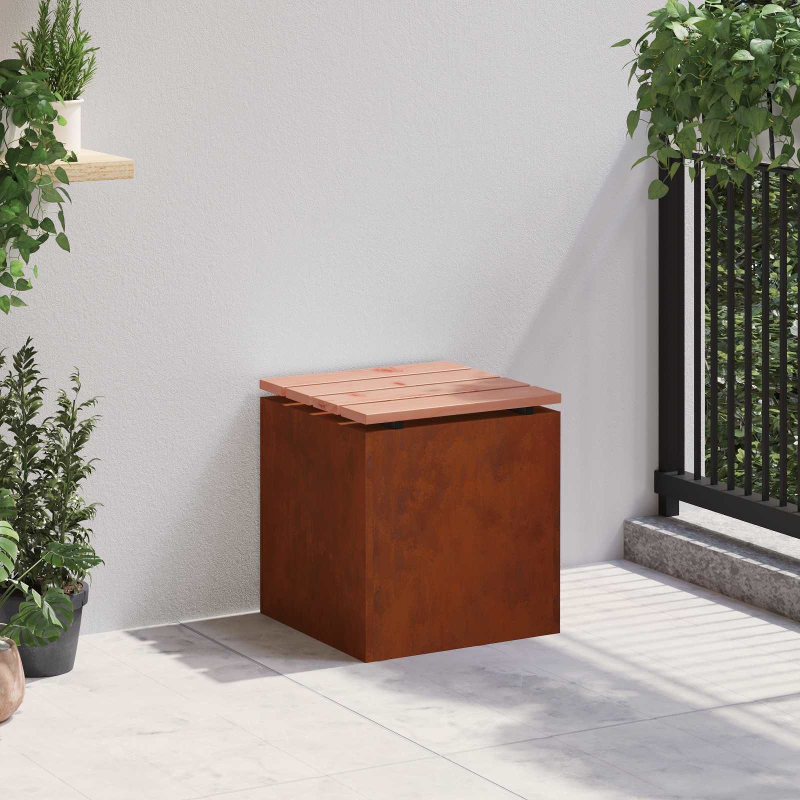 vidaXL Gartenbank Gartenbank Wetterfeststahl 40 x 40 x 43 cm (1-St)